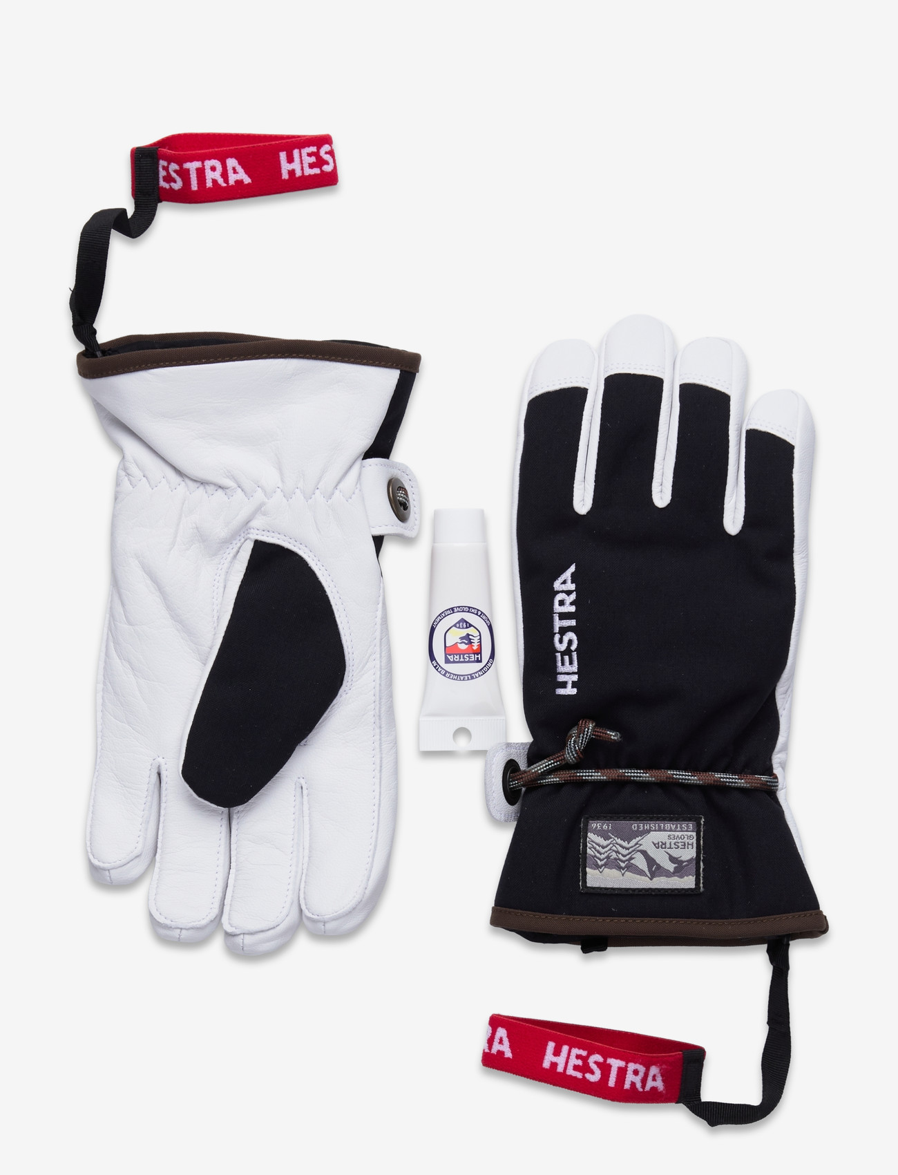 Hestra - Wakayama Jr - 5 finger Red - lapaset - black - 0