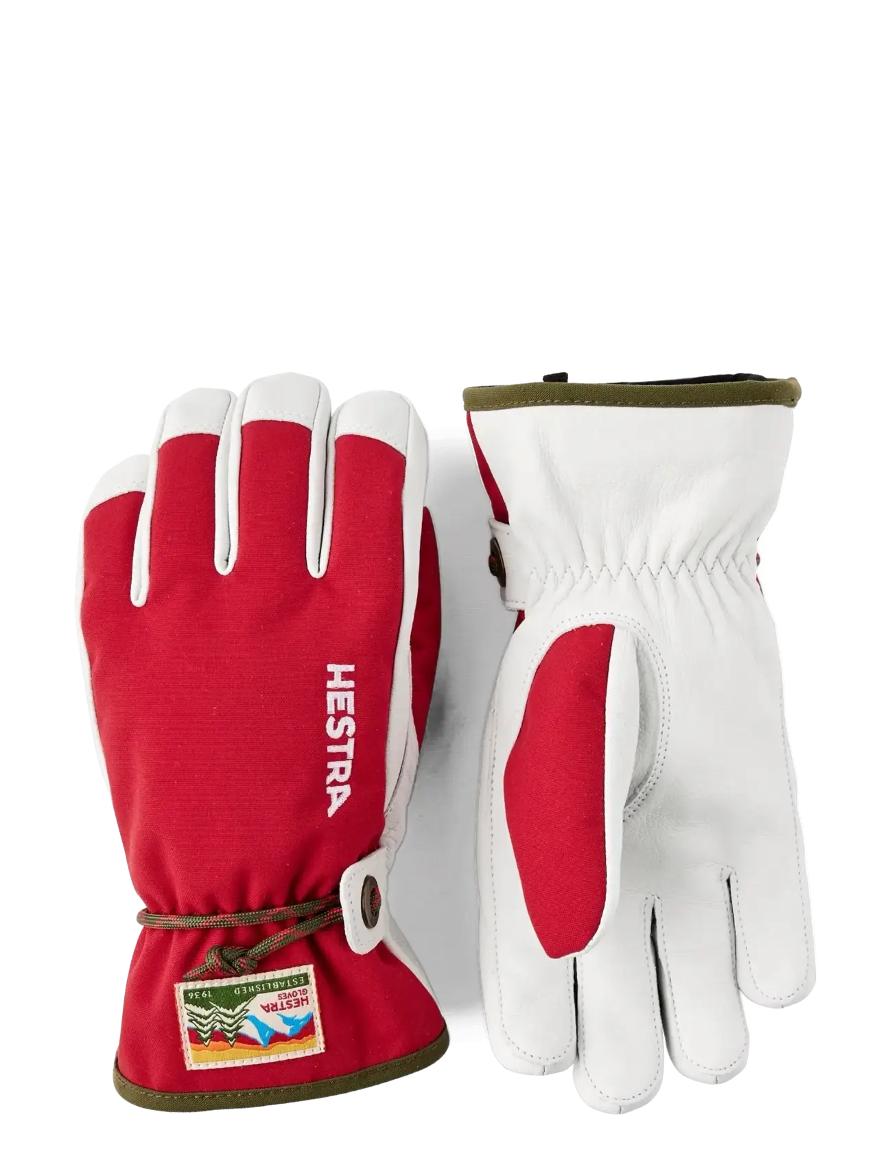 Hestra Wakayama Jr - 5 finger Red - Handsker & Vanter - RED / white