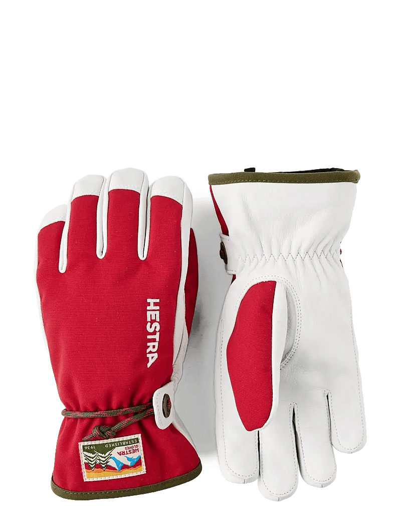 Hestra - Wakayama Jr - 5 finger Red - handsker - red - 0