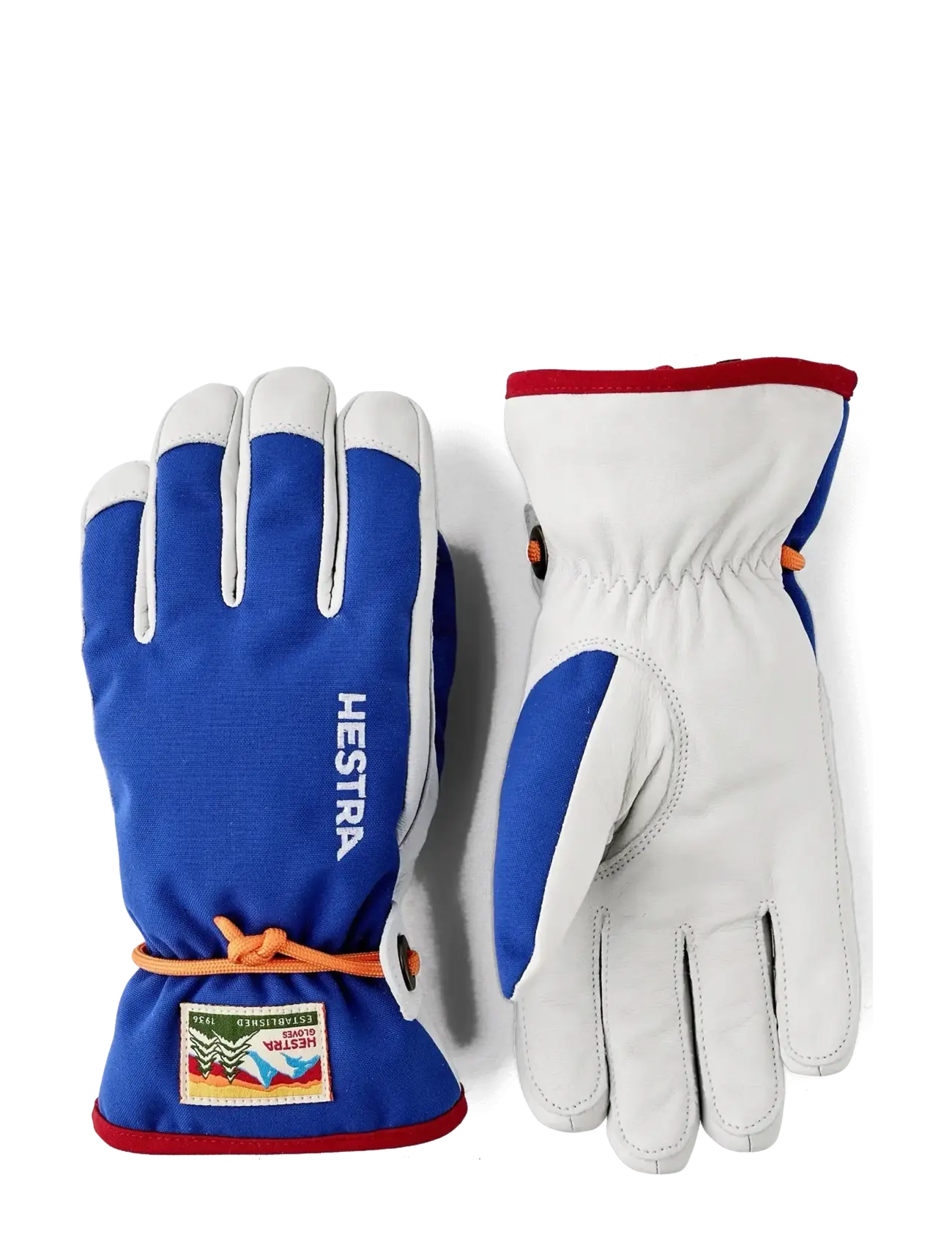 Hestra Wakayama Jr - 5 finger Red - Vantar - ROYAL BLUE / white