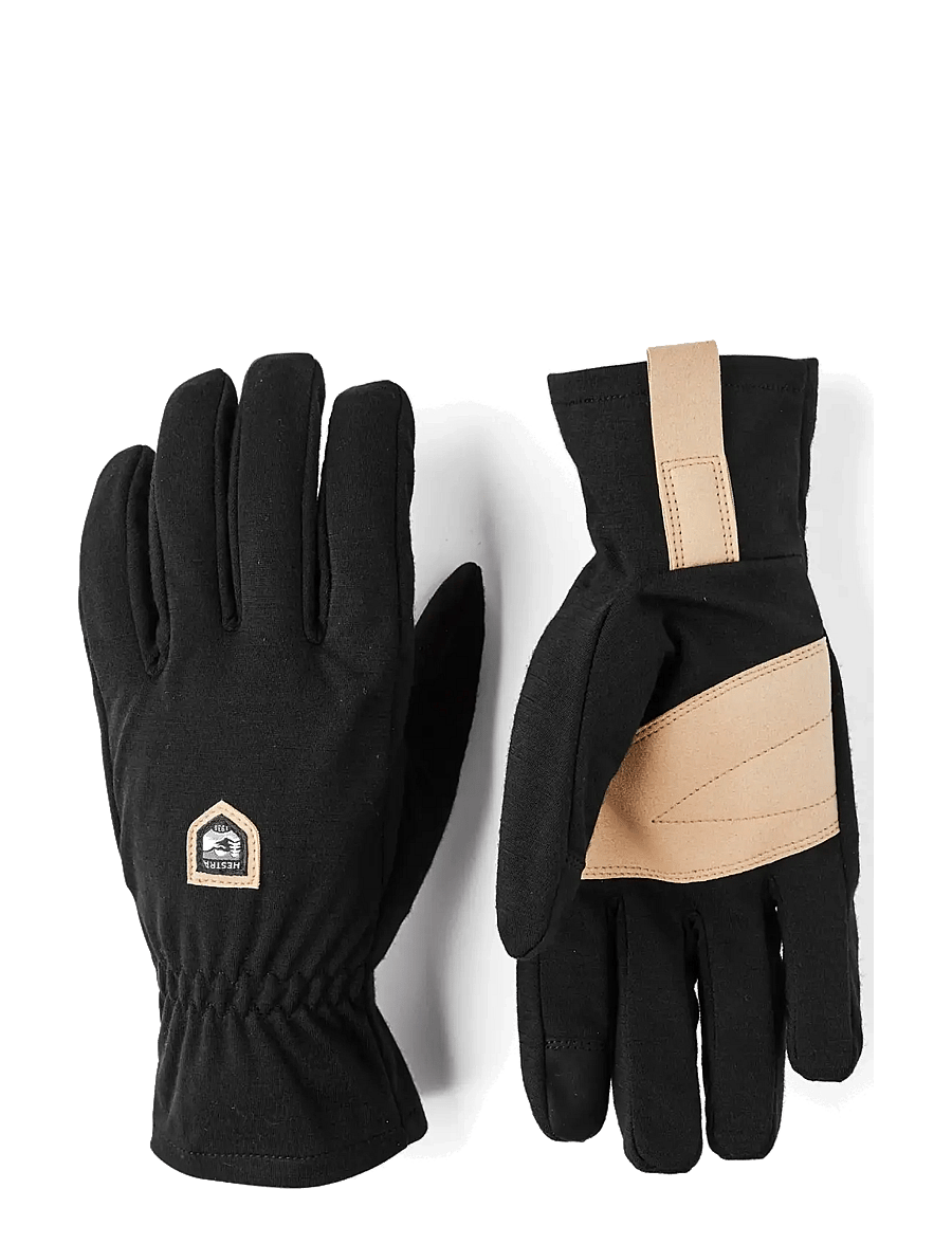 Hestra - Windwool Merino Liner - 5 finger - finger gloves - black - 0