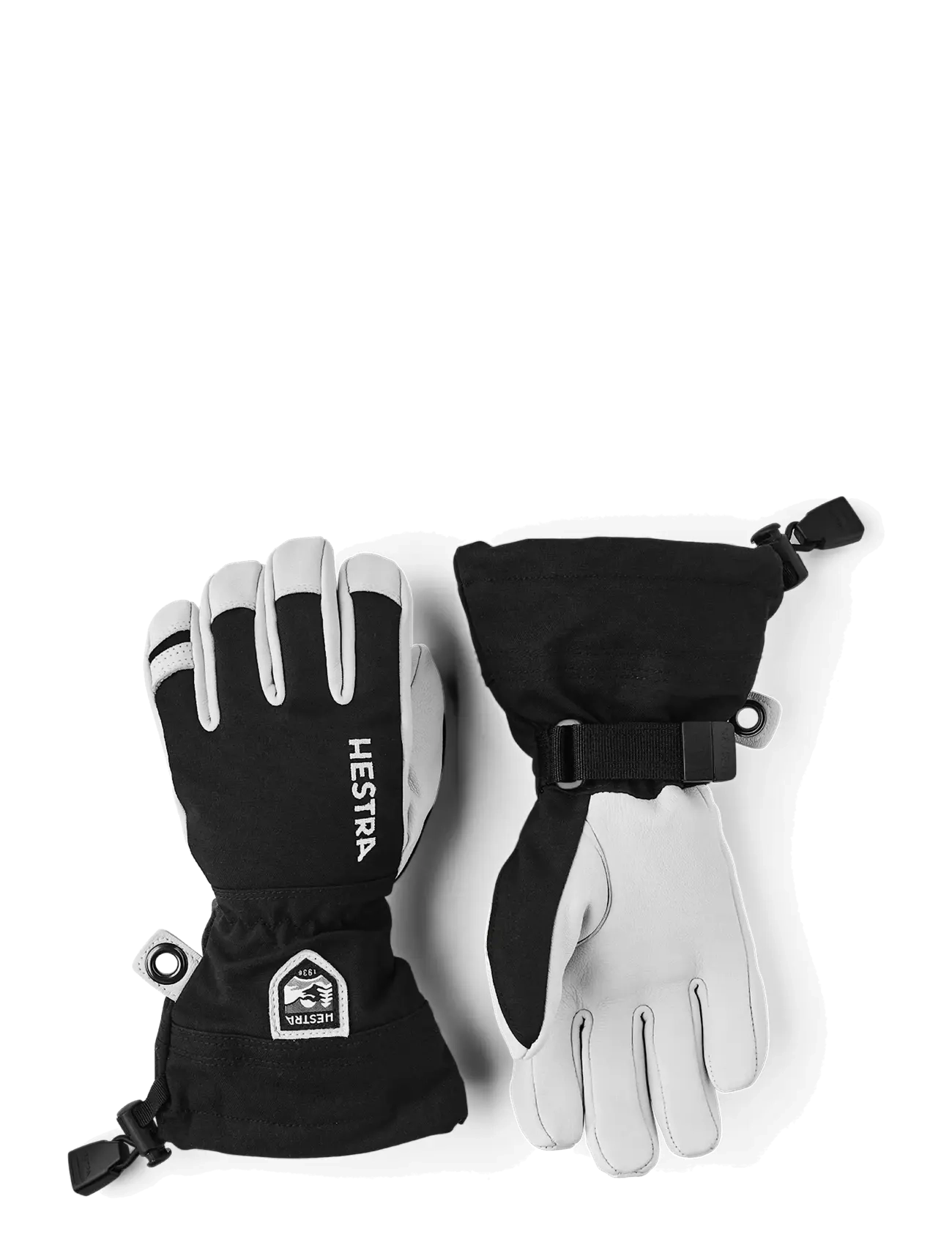 Hestra Army Leather Heli Ski Jr. - 5 finger - Inspiration - BLACK / white