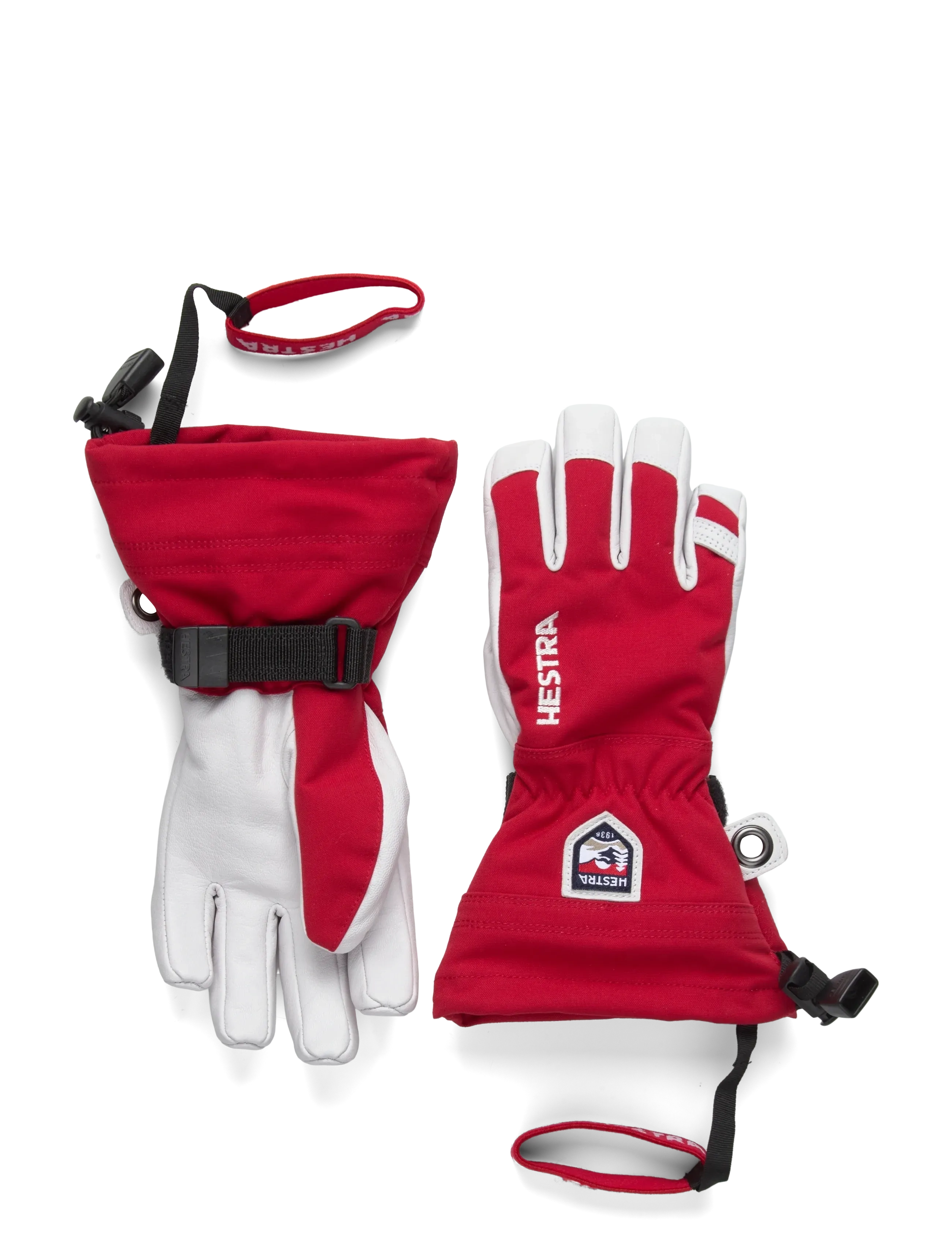 Hestra Army Leather Heli Ski Jr. - 5 finger Red - Accessories - RED / red