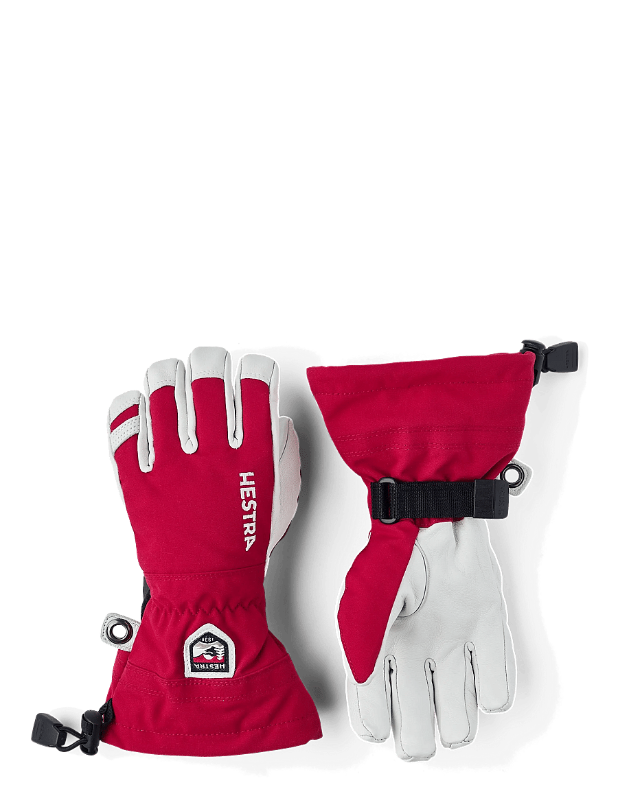 Hestra - Army Leather Heli Ski Jr. - 5 finger - regen-handschuhe - red - 1