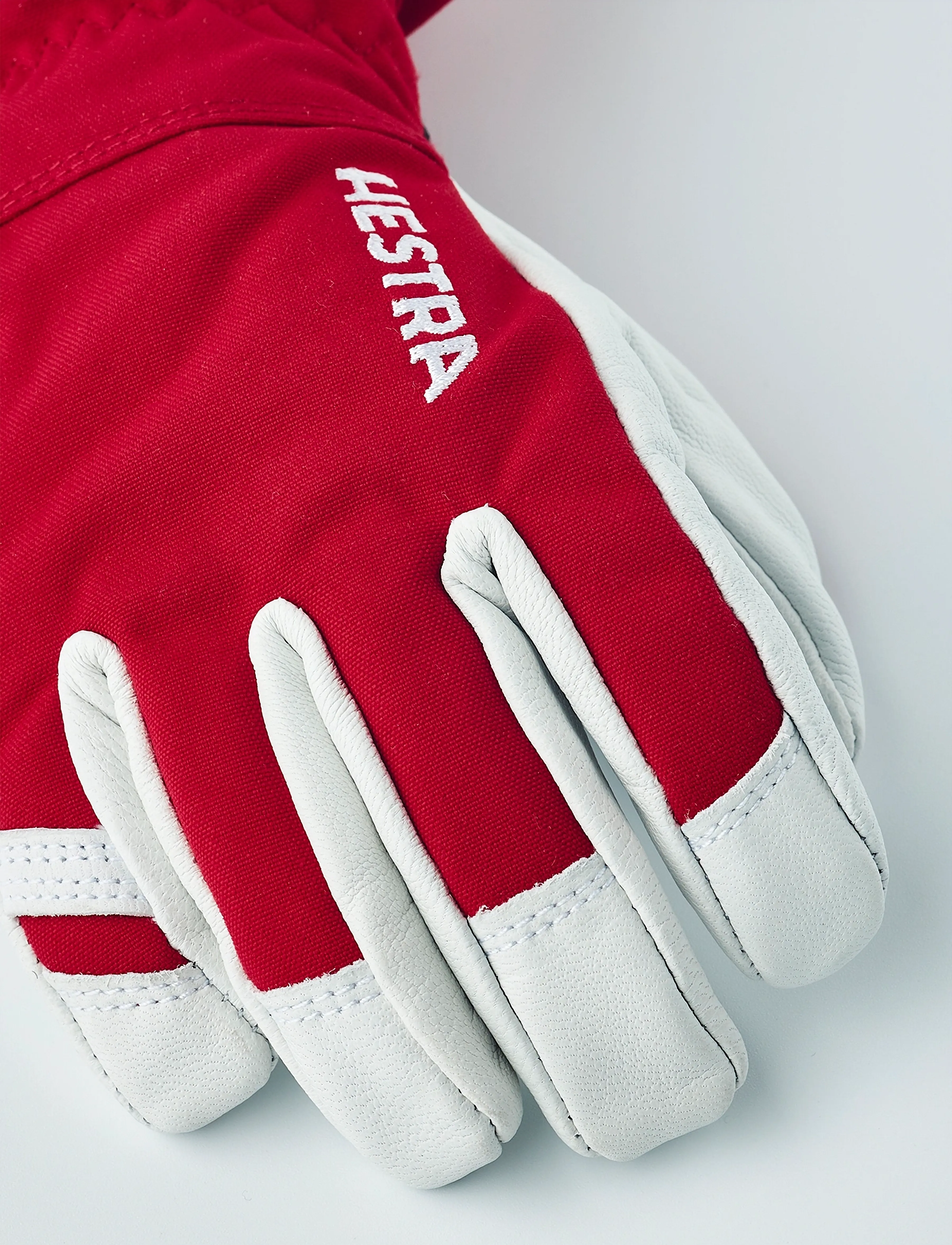 Hestra - Army Leather Heli Ski Jr. - 5 finger - regen-handschuhe - red - 2