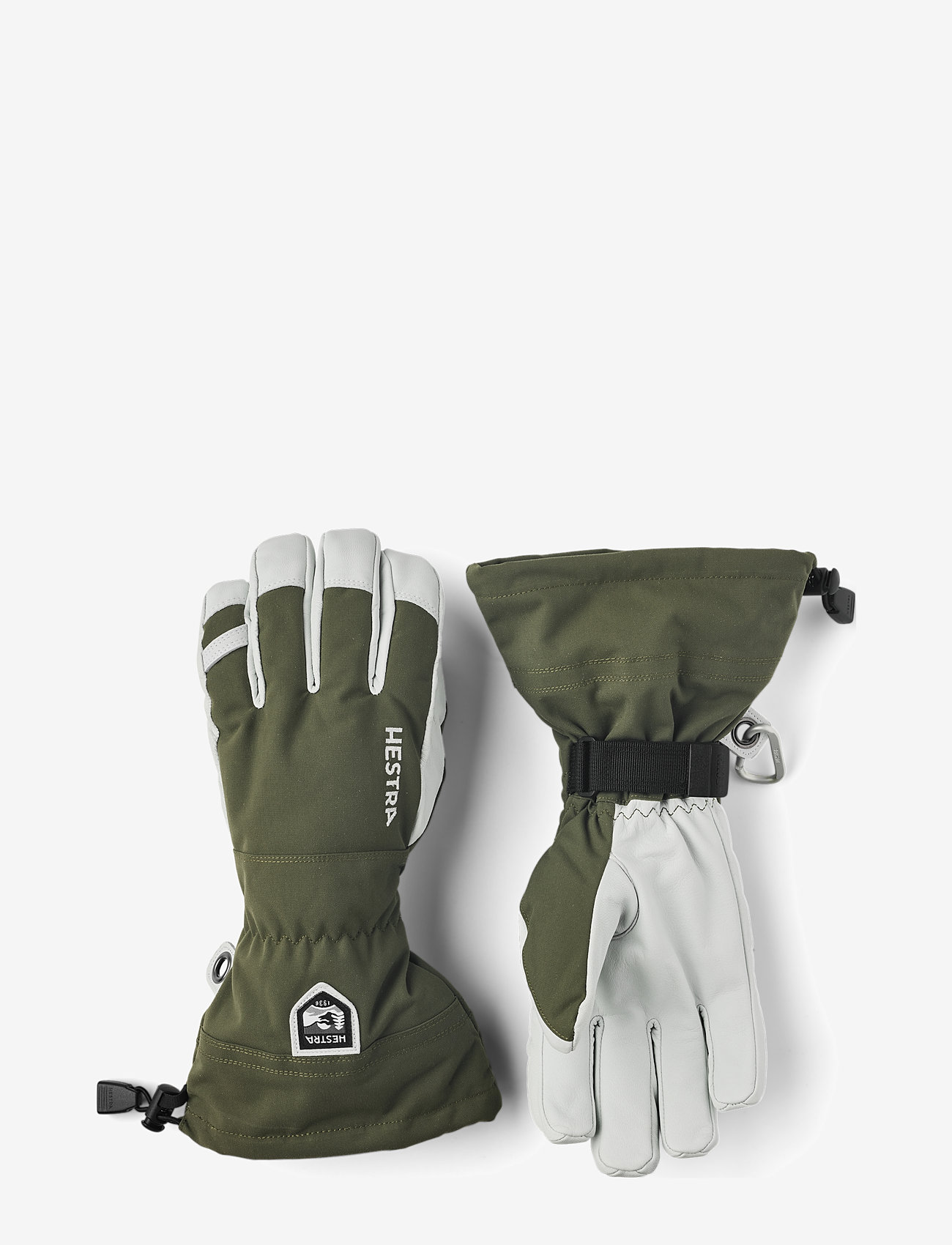 Hestra - Army Leather Heli Ski - 5 finger Navy - sõrmikud - olive - 1