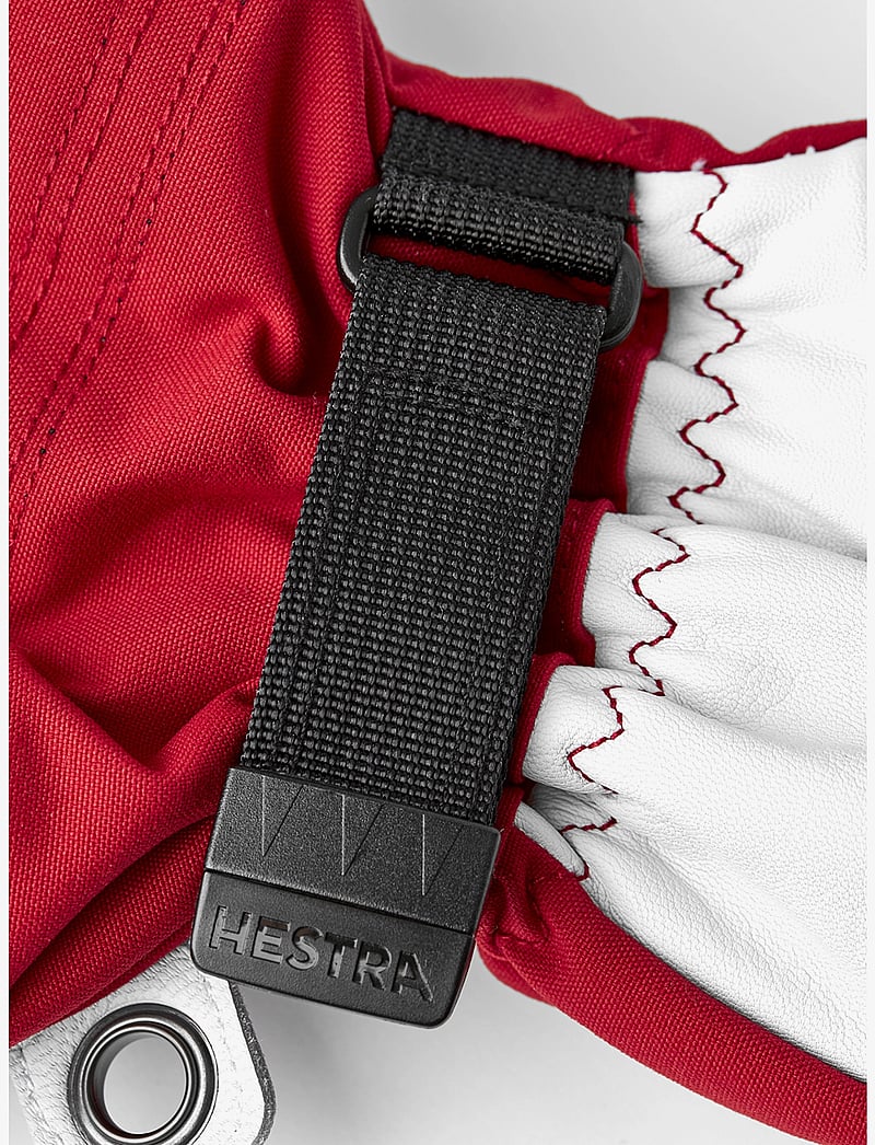 Hestra - Army Leather Heli Ski - mitt Black - tumvantar - red - 1
