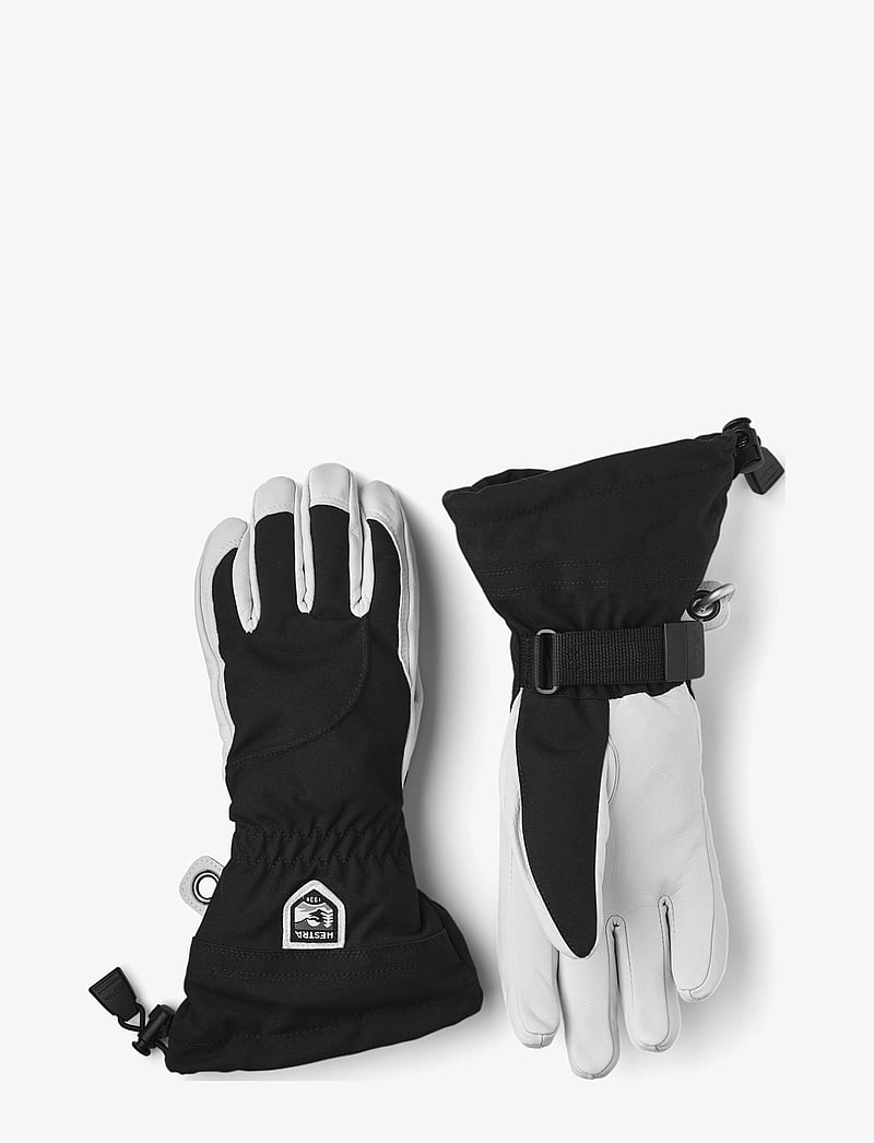 Hestra - Heli Ski Female - 5 finger Black/Offwhite - handsker - black/offwhite - 0
