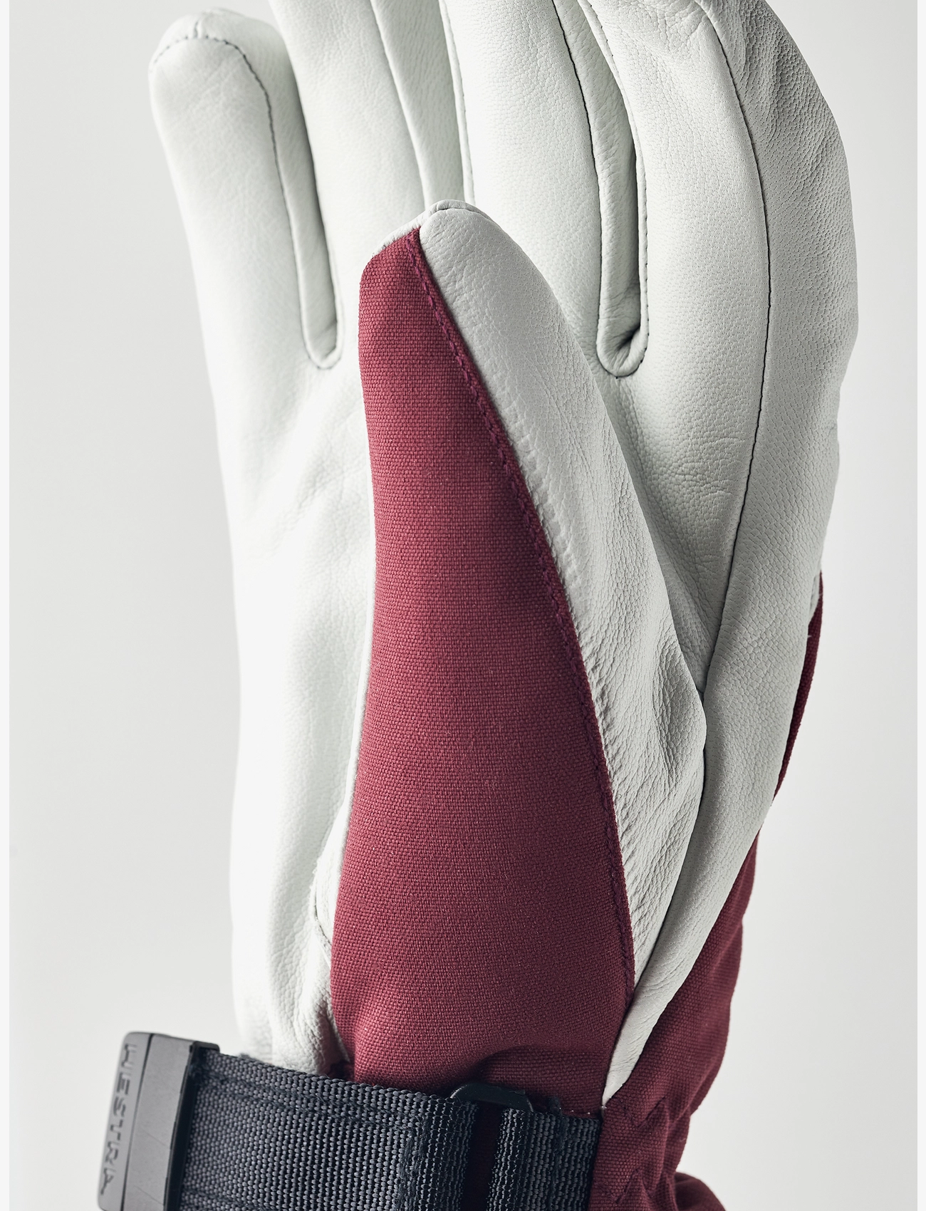 Hestra - Army Leather Patrol Female - 5 finger - finger gloves - bordeaux/offwhite - 1