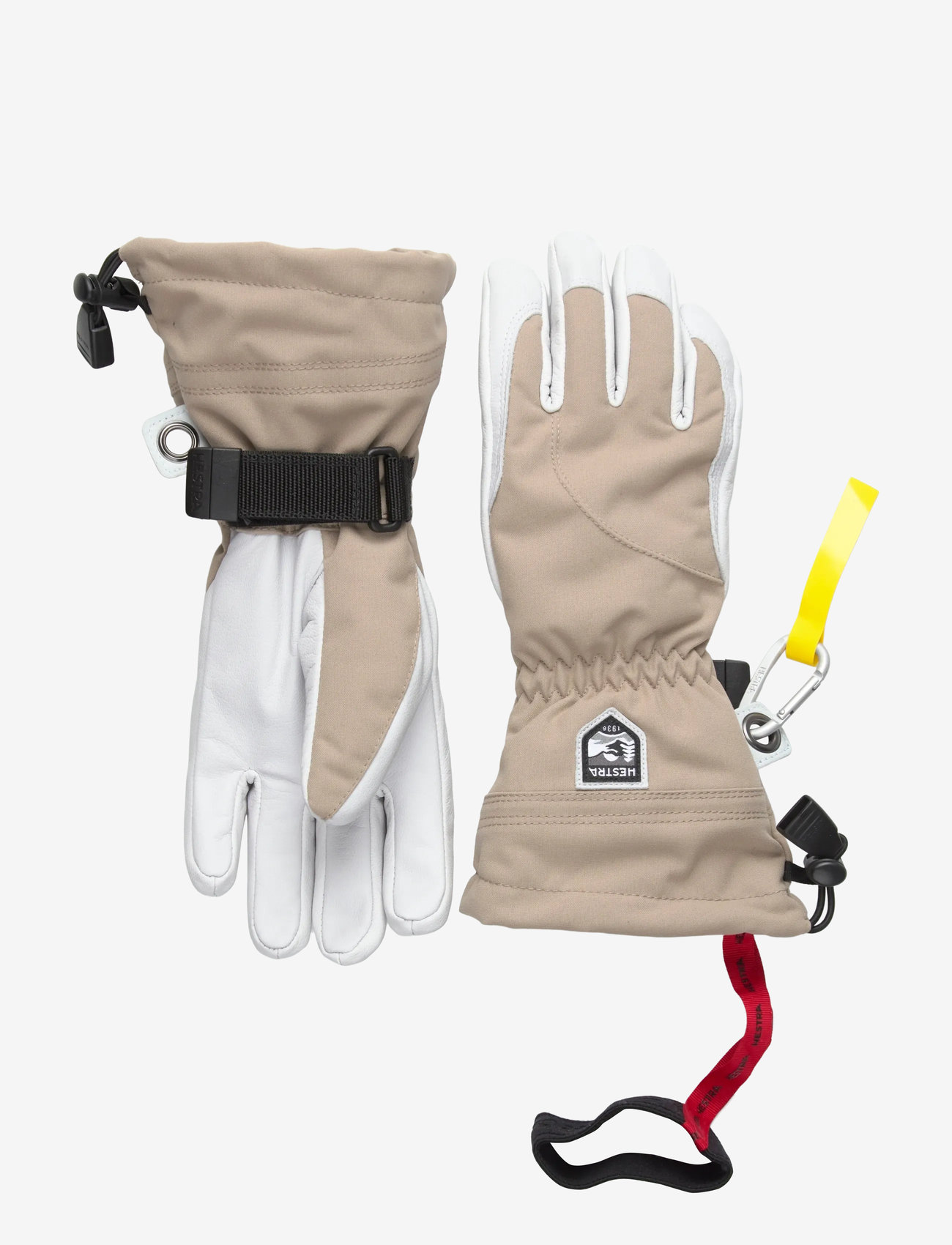 Hestra - Heli Ski Female - 5 finger Khaki/Offwhite - khaki/offwhite - 0