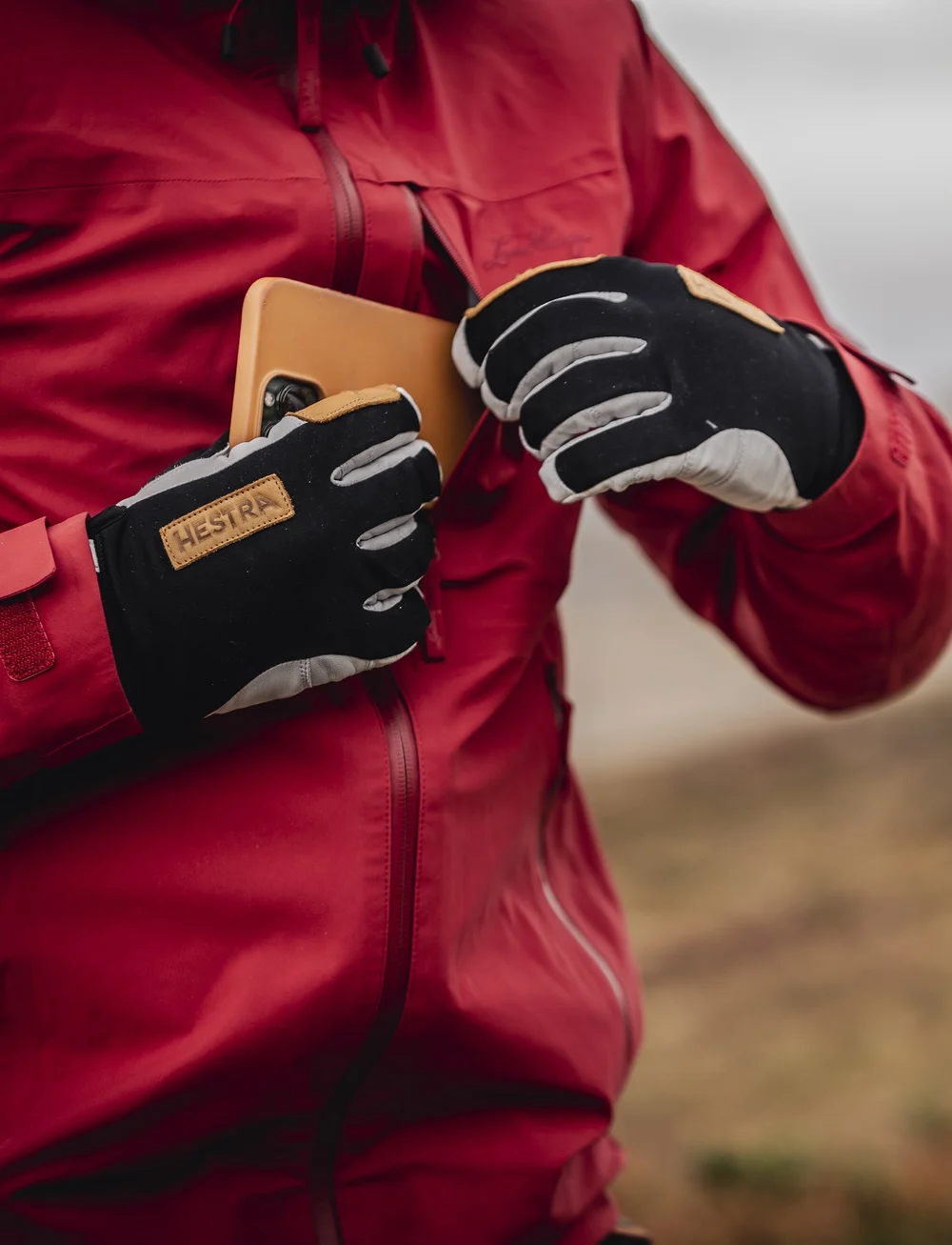 Hestra - Ergo Grip Active Wool Terry - 5 finger Navy/Offwhite - fingervantar - black/offwhite - 0