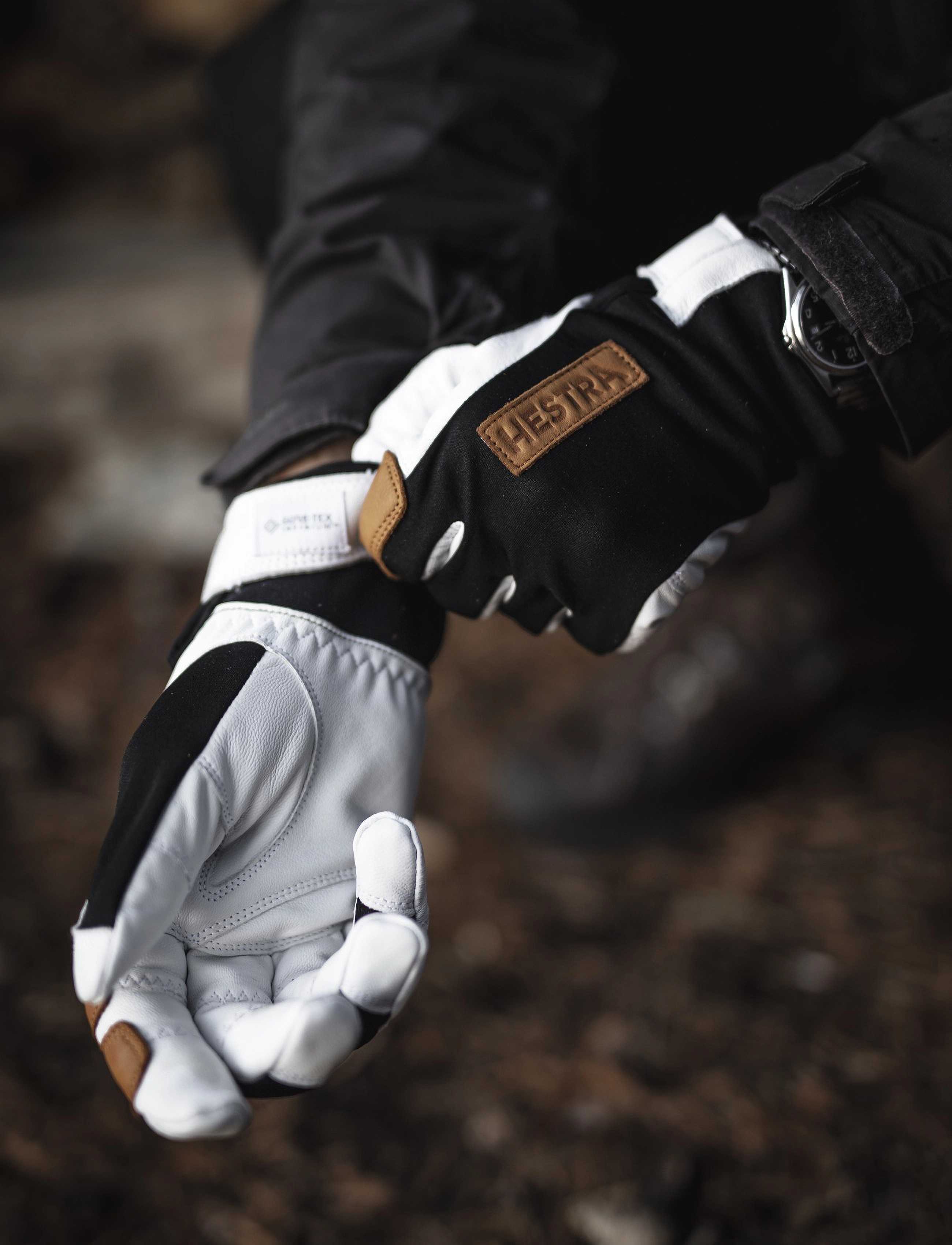 Hestra - Ergo Grip Active Wool Terry - 5 finger Navy/Offwhite - fingerhandschuhe - black/offwhite - 2