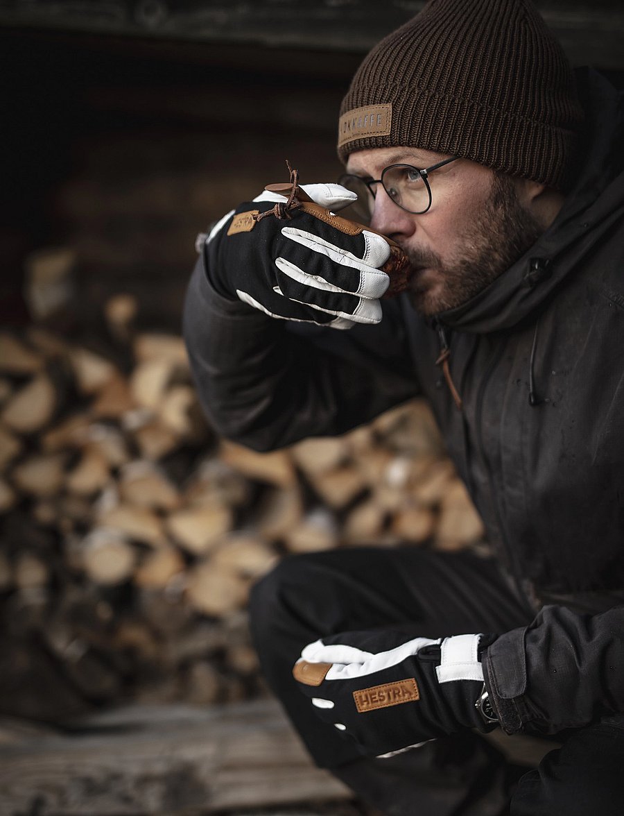 Hestra - Ergo Grip Active Wool Terry - 5 finger Navy/Offwhite - fingerhandschuhe - black/offwhite - 4