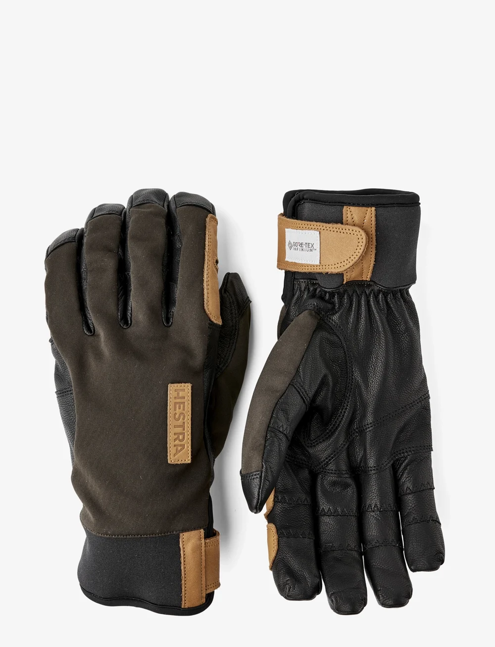 Hestra - Ergo Grip Active Wool Terry - 5 finger Navy/Offwhite - fingerhandsker - dark forest/black - 1