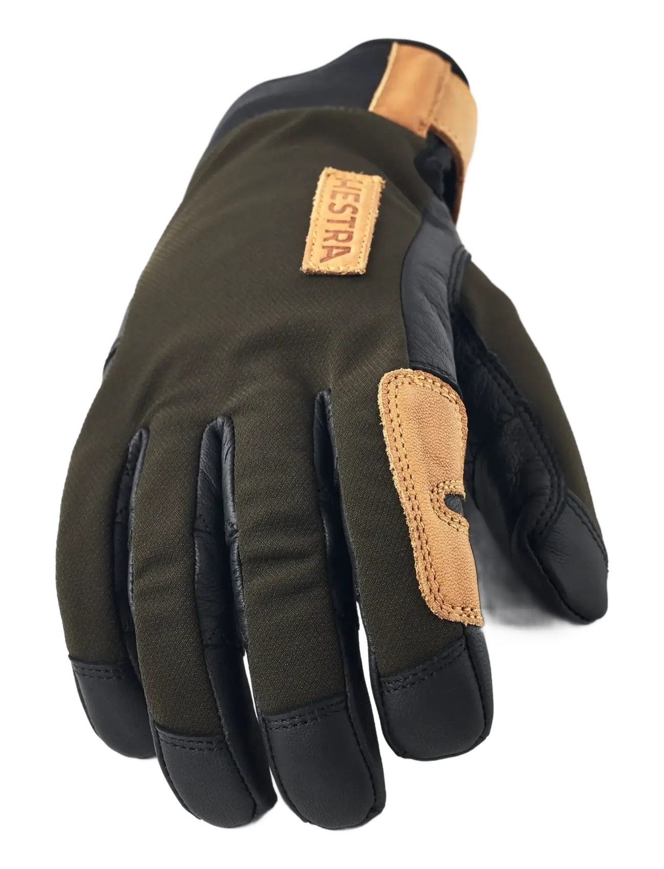 Hestra - Ergo Grip Active Wool Terry - 5 finger Navy/Offwhite - fingervantar - dark forest/black - 2