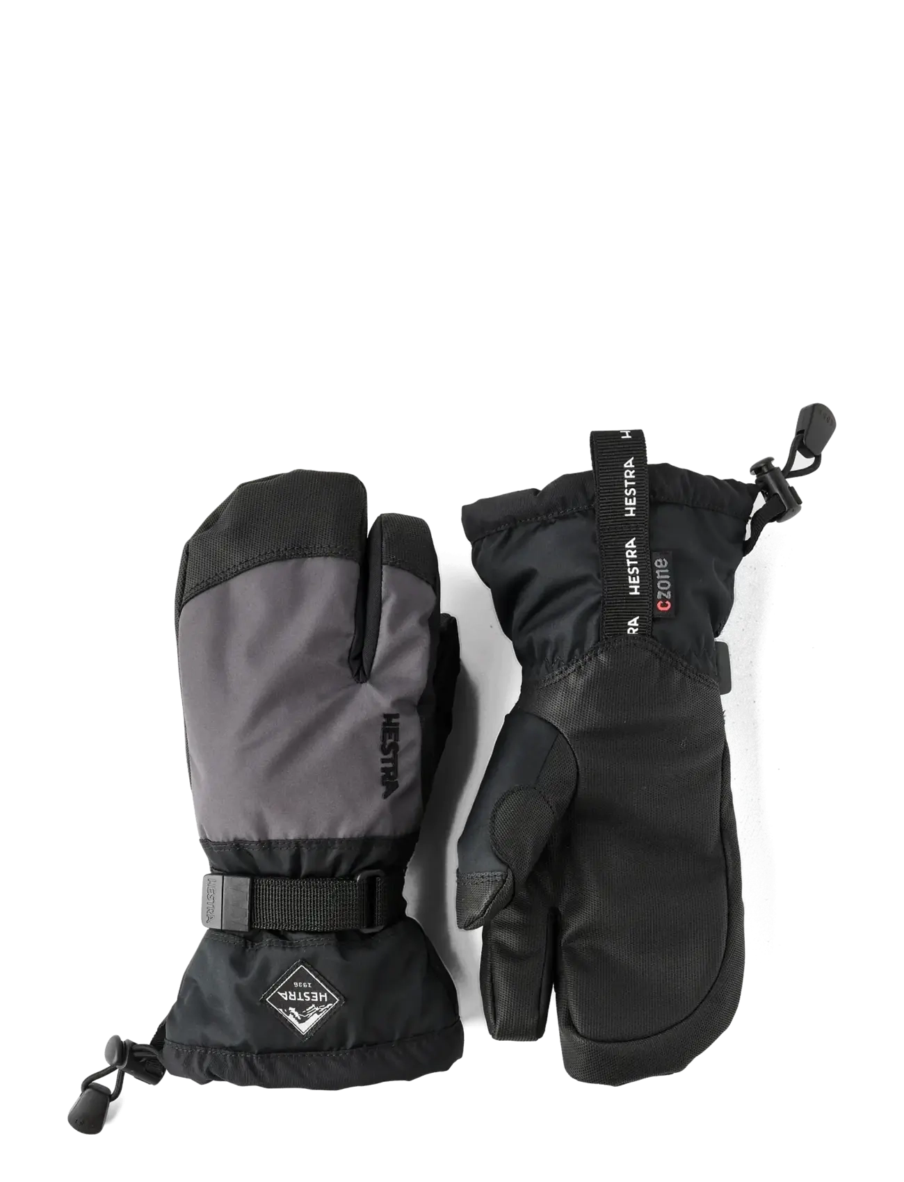 Hestra Gauntlet CZone Jr. - 3 finger Graphite/Black - Rainwear accessories - GRAPHITE/BLACK / black