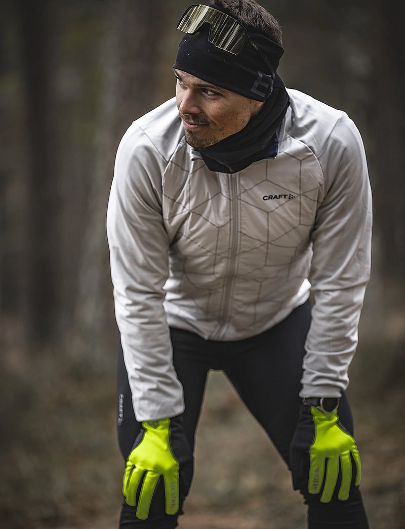 Hestra - Runners All Weather - 5 finger Dark grey-9 - yellow high viz - 5