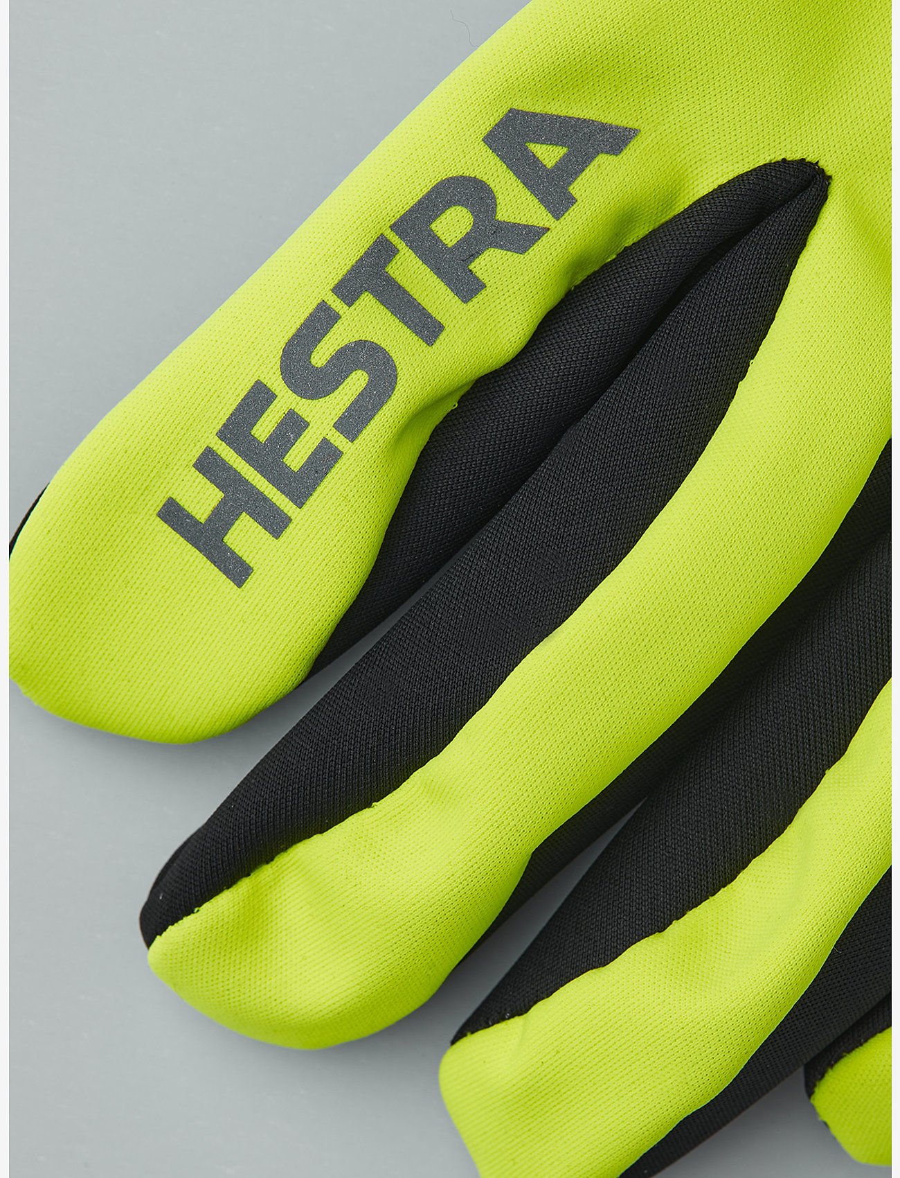 Hestra - Runners All Weather - 5 finger Dark grey-9 - yellow high viz - 2
