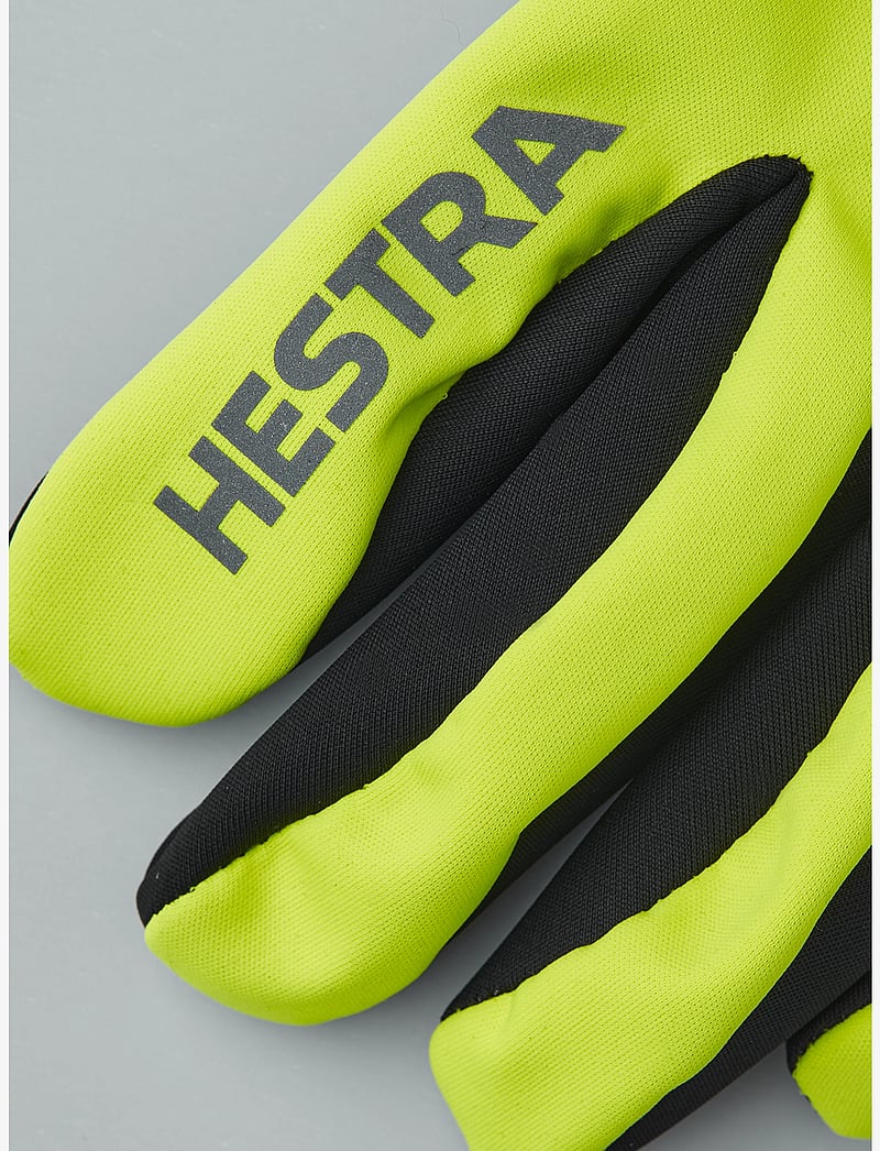 Hestra - Runners All Weather - 5 finger Dark grey-9 - yellow high viz - 2