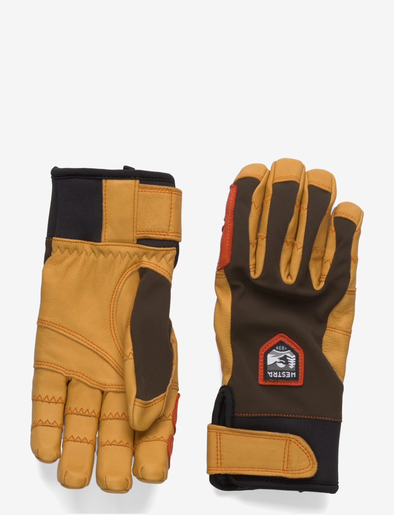 Hestra - Ergo Grip Active - 5 finger Black/Black - fingerhandsker - dark forest/natural brown - 0