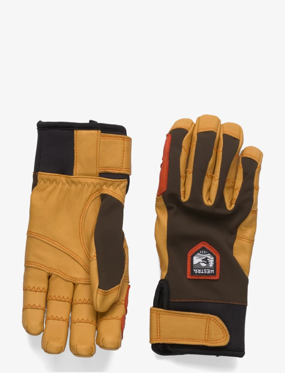 Hestra - Ergo Grip Active - 5 finger Dark forest/Natural brown - fingerhansker - dark forest/natural brown - 0