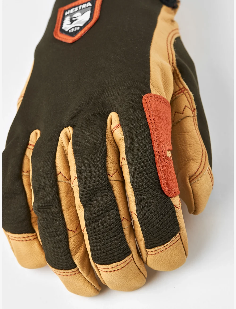 Hestra - Ergo Grip Active - 5 finger Dark forest/Natural brown - fingerhansker - dark forest/natural brown - 1