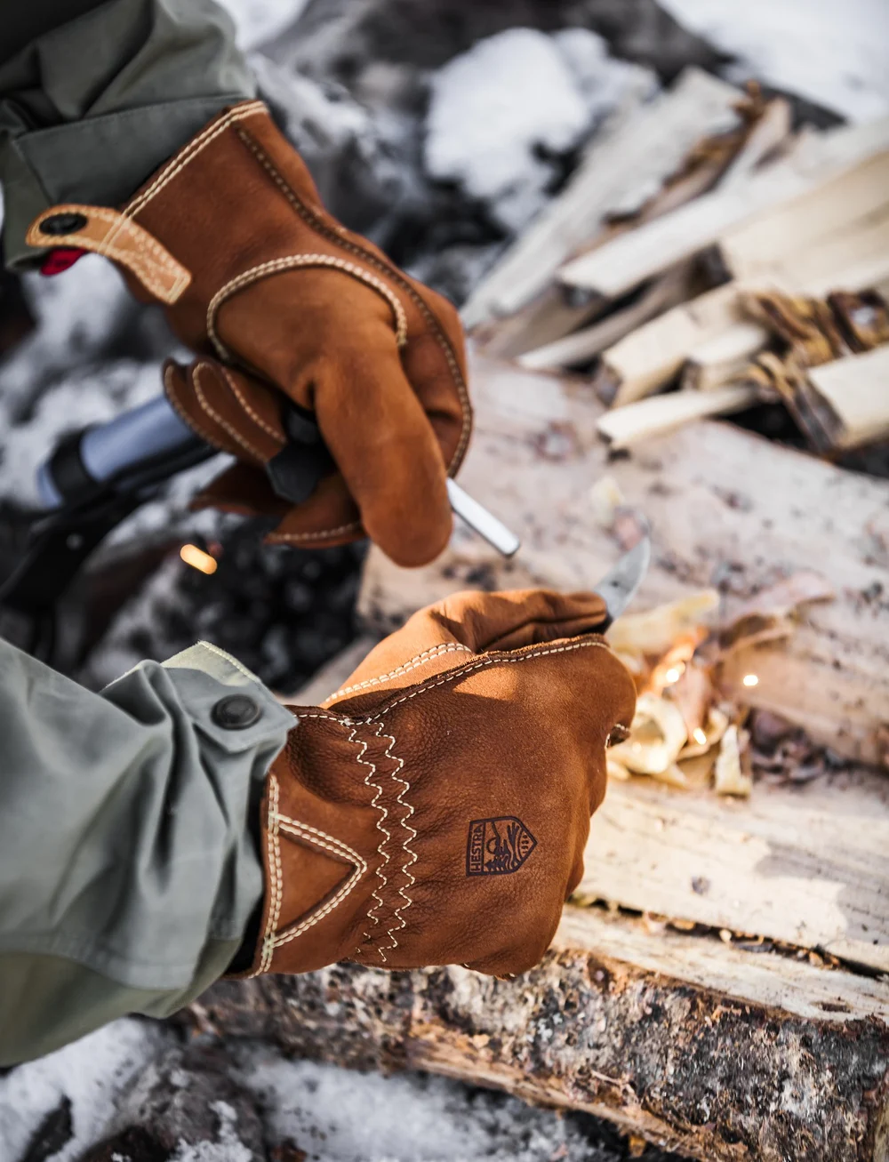 Hestra - Oden Nubuck Cork - sõrmikud - cork - 0