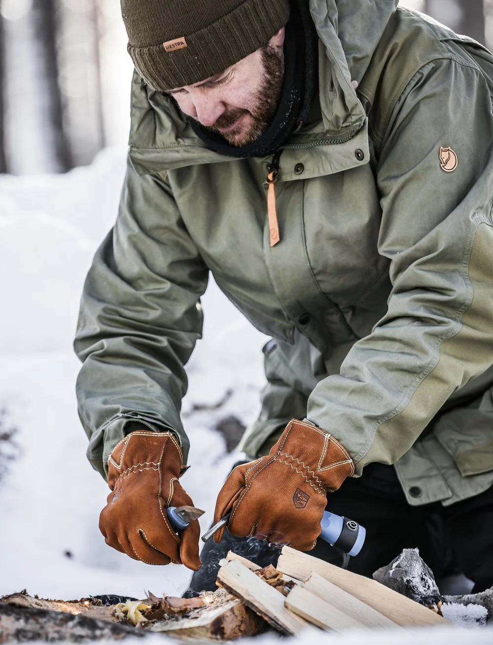 Hestra - Oden Nubuck Cork - sõrmikud - cork - 2