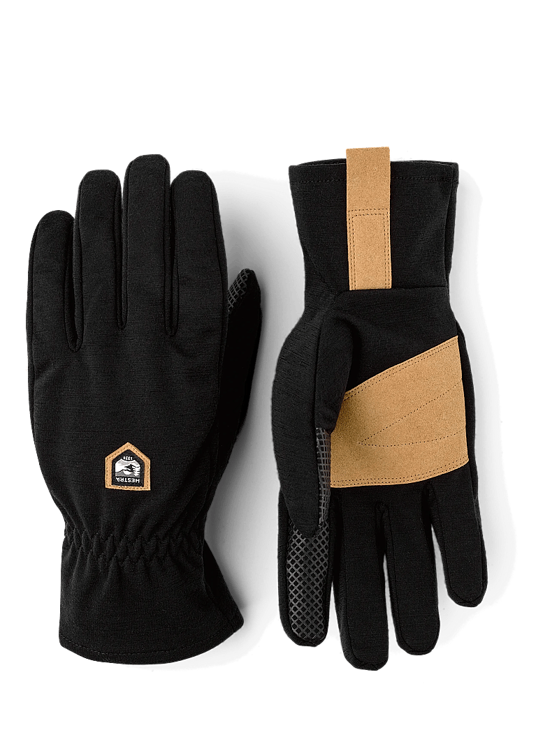 Hestra - Merino Windwool Liner - 5 finger Black - finger gloves - black - 1
