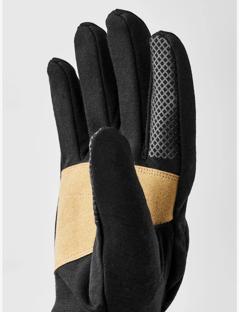 Hestra - Merino Windwool Liner - 5 finger Black - sõrmikud - black - 2