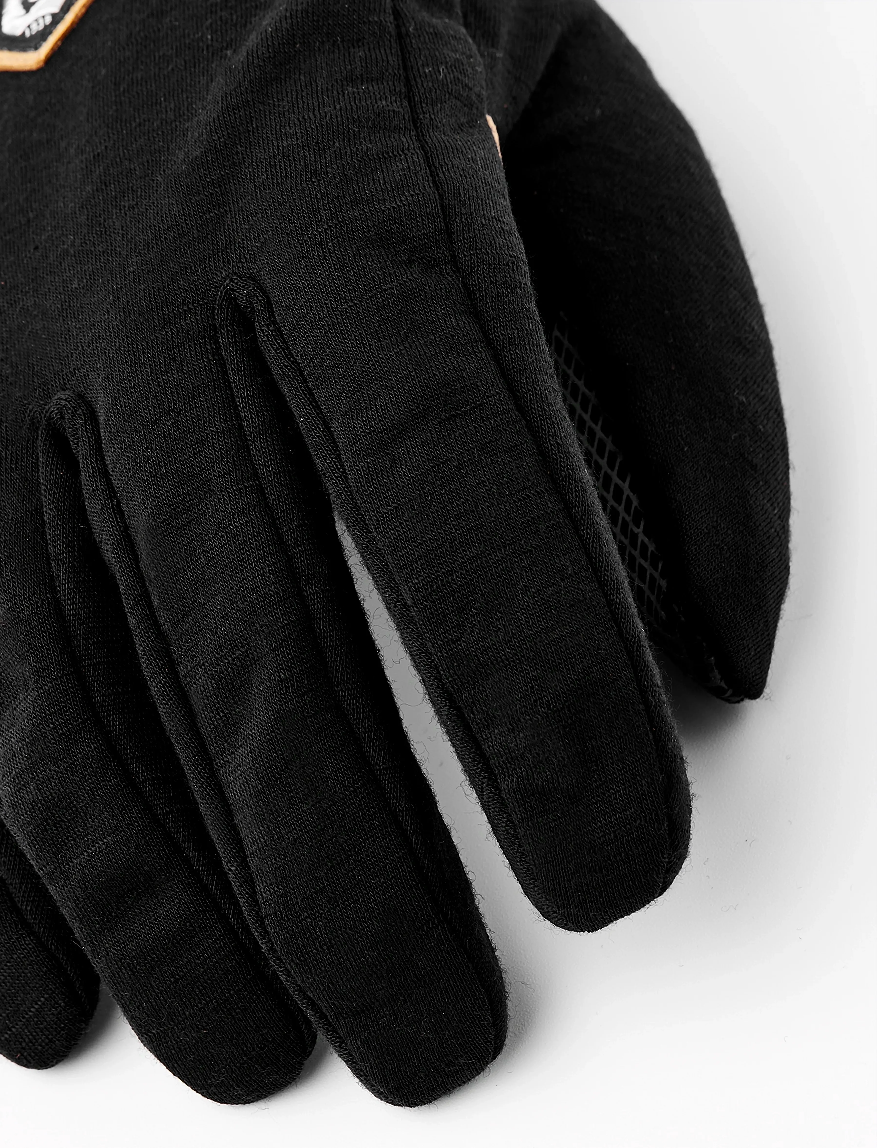Hestra - Merino Windwool Liner - 5 finger Black - fingervantar - black - 3