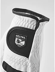 Hestra - Golf Leather Left - 5 finger Offwhite/Black-6 - golfutstyr - offwhite/black - 3