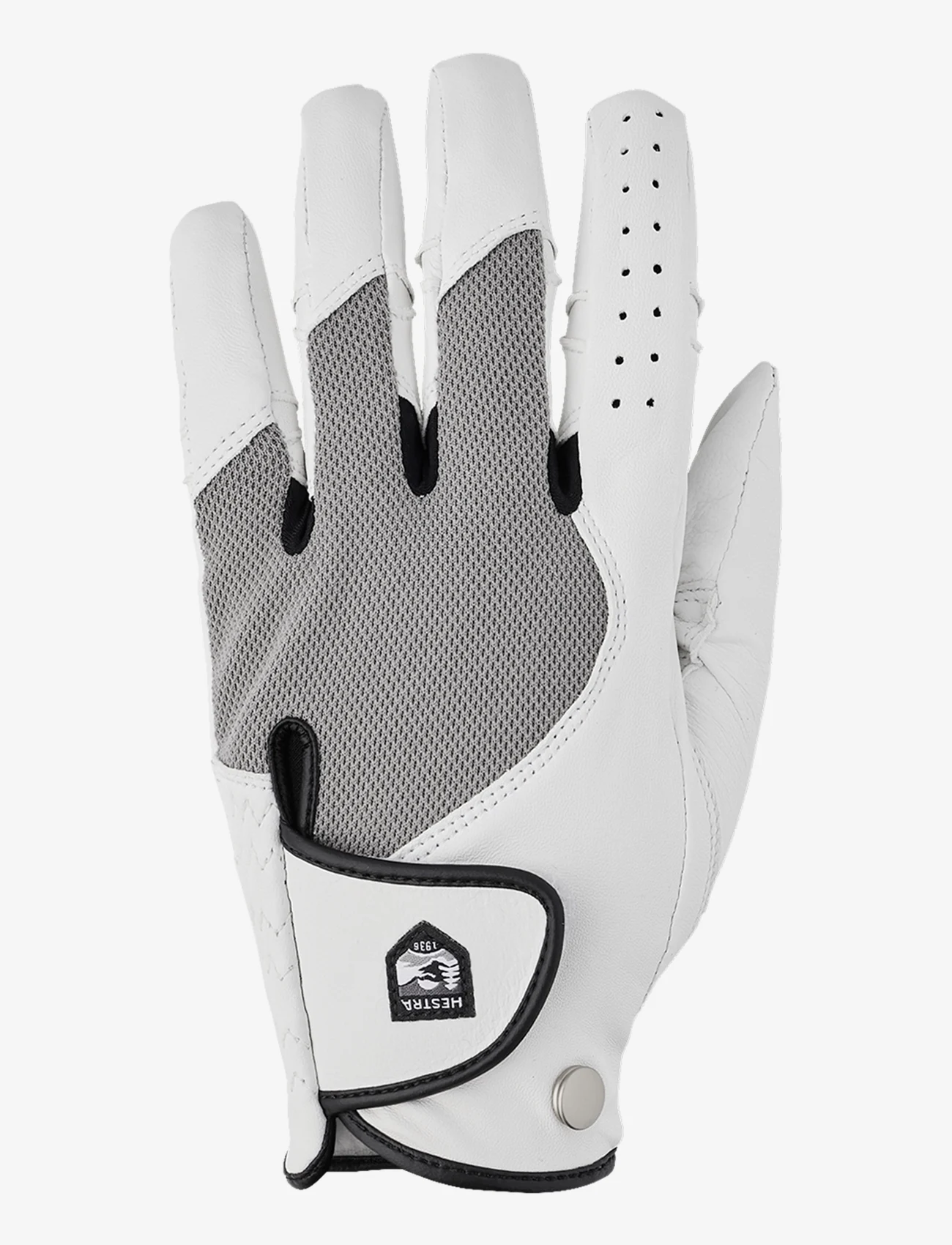 Hestra - Golf Super Wedge Left - 5 finger White/Dark grey-8 - golf-ausrüstung - white/dark grey - 0