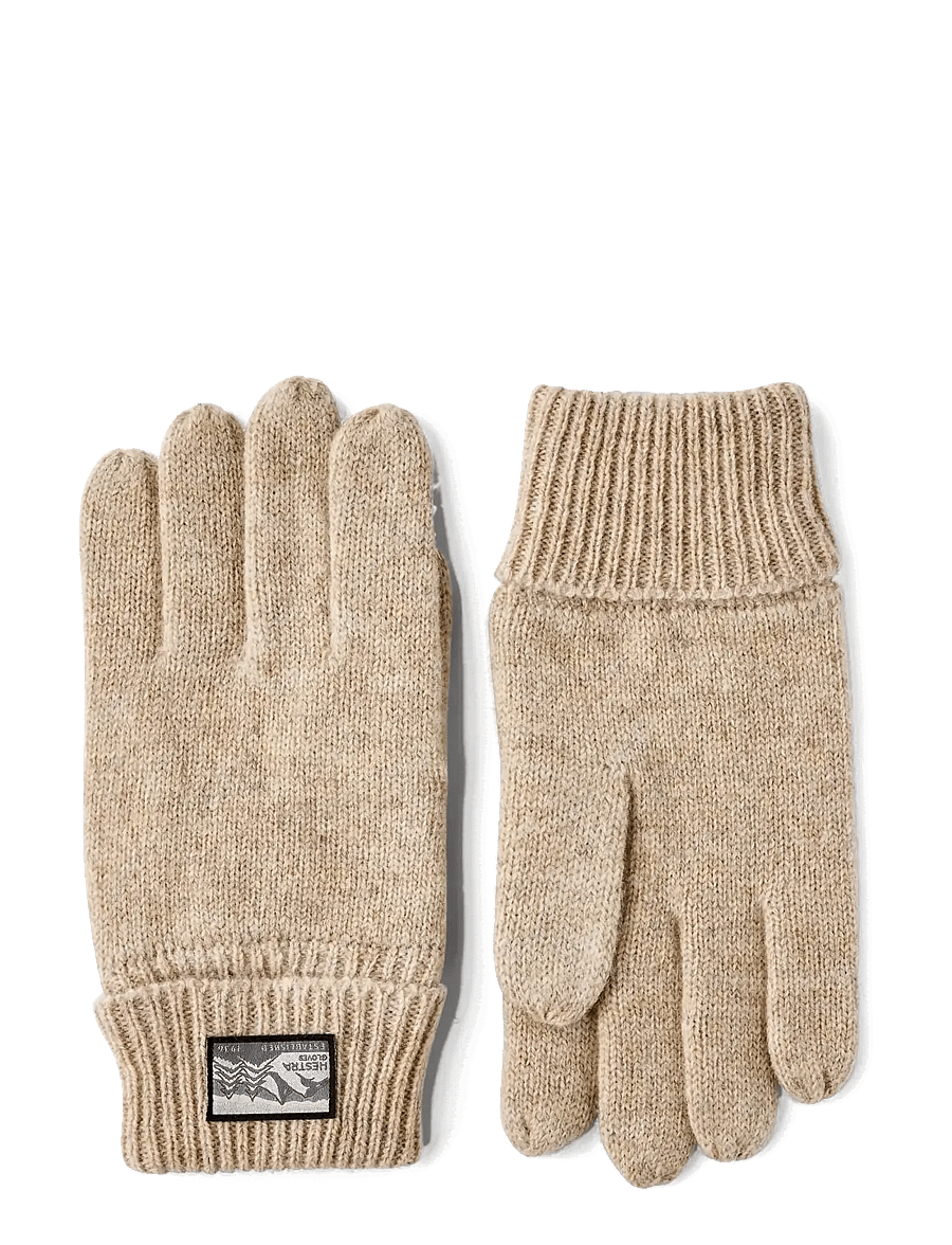 Hestra - Raggwool Glove Navy - accessoarer - beige - 0
