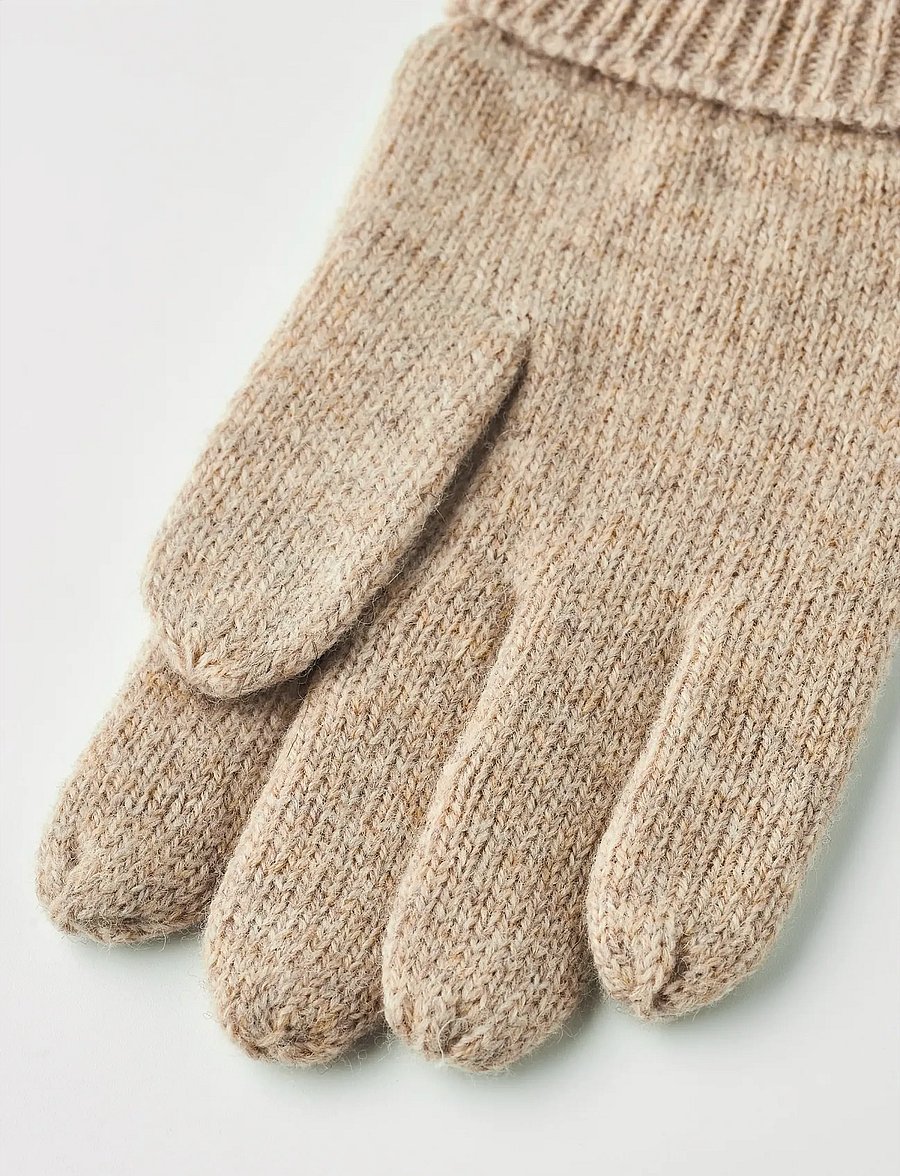 Hestra - Raggwool Glove Navy - accessoarer - beige - 1
