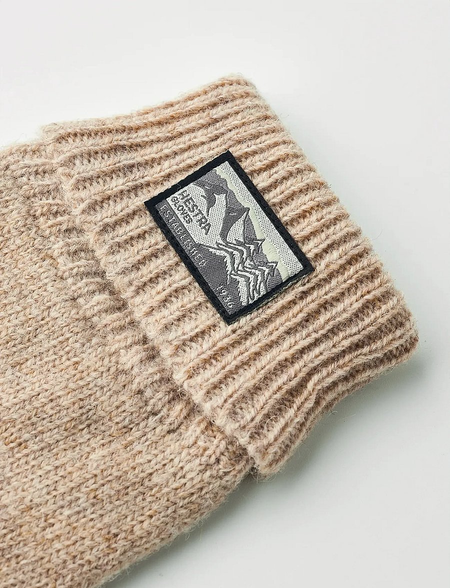 Hestra - Raggwool Glove Navy - accessoarer - beige - 2