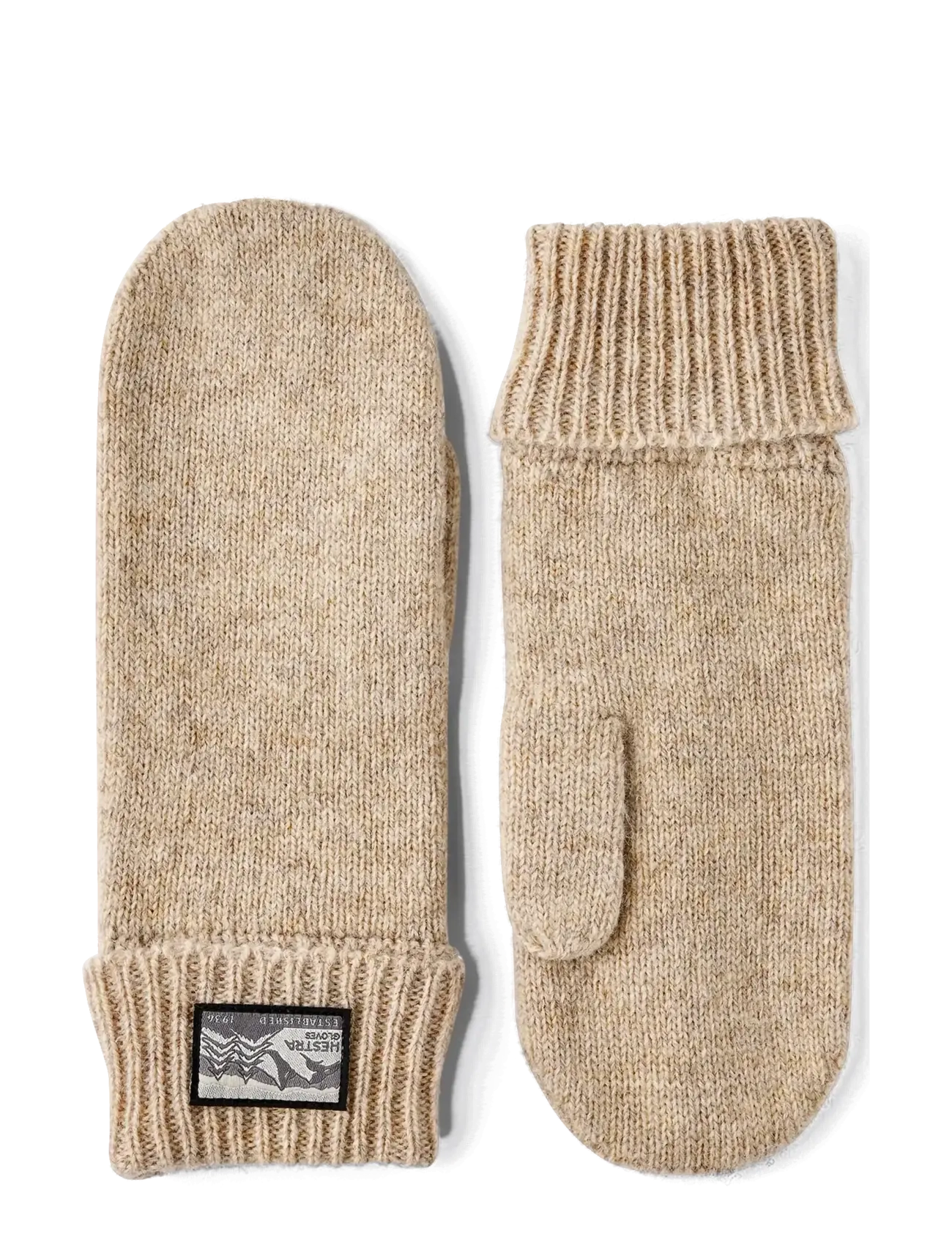 Hestra Raggwool Mitt Black, 9, Gloves, Beige - Thumb Männerswear