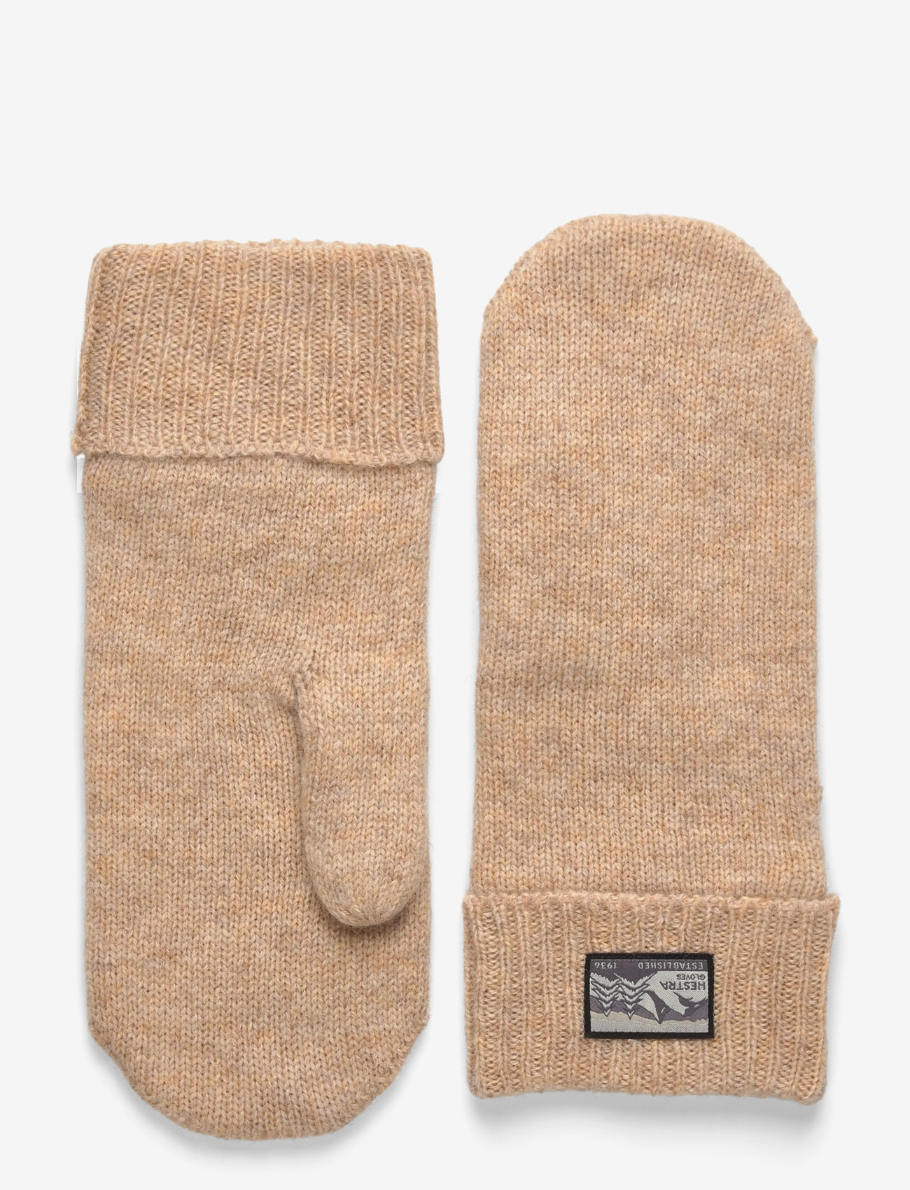 Hestra - Raggwool Mitt Black - huer & handsker - beige - 0