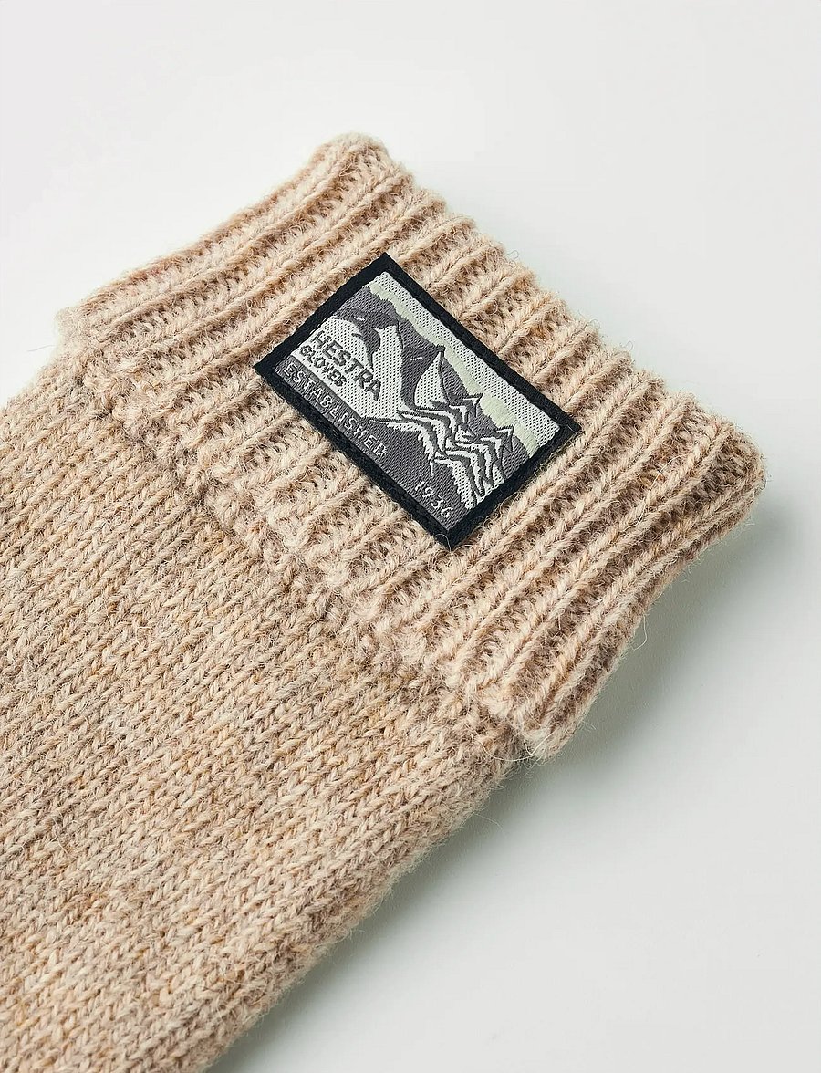 Hestra - Raggwool Mitt Black - accessoarer - beige - 2