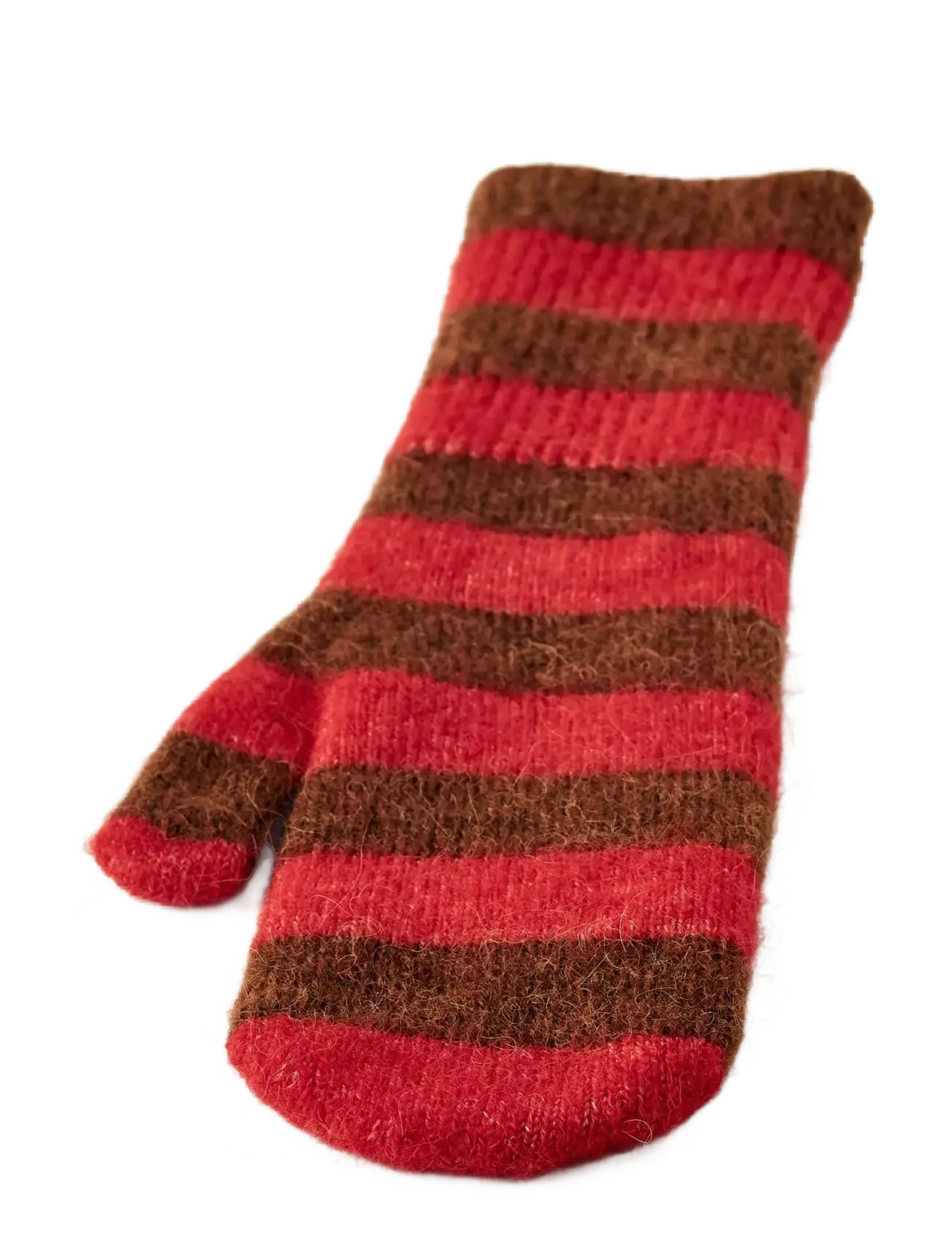 Hestra - Moritz Stripe Mitt - mittens - camel/light red - 2
