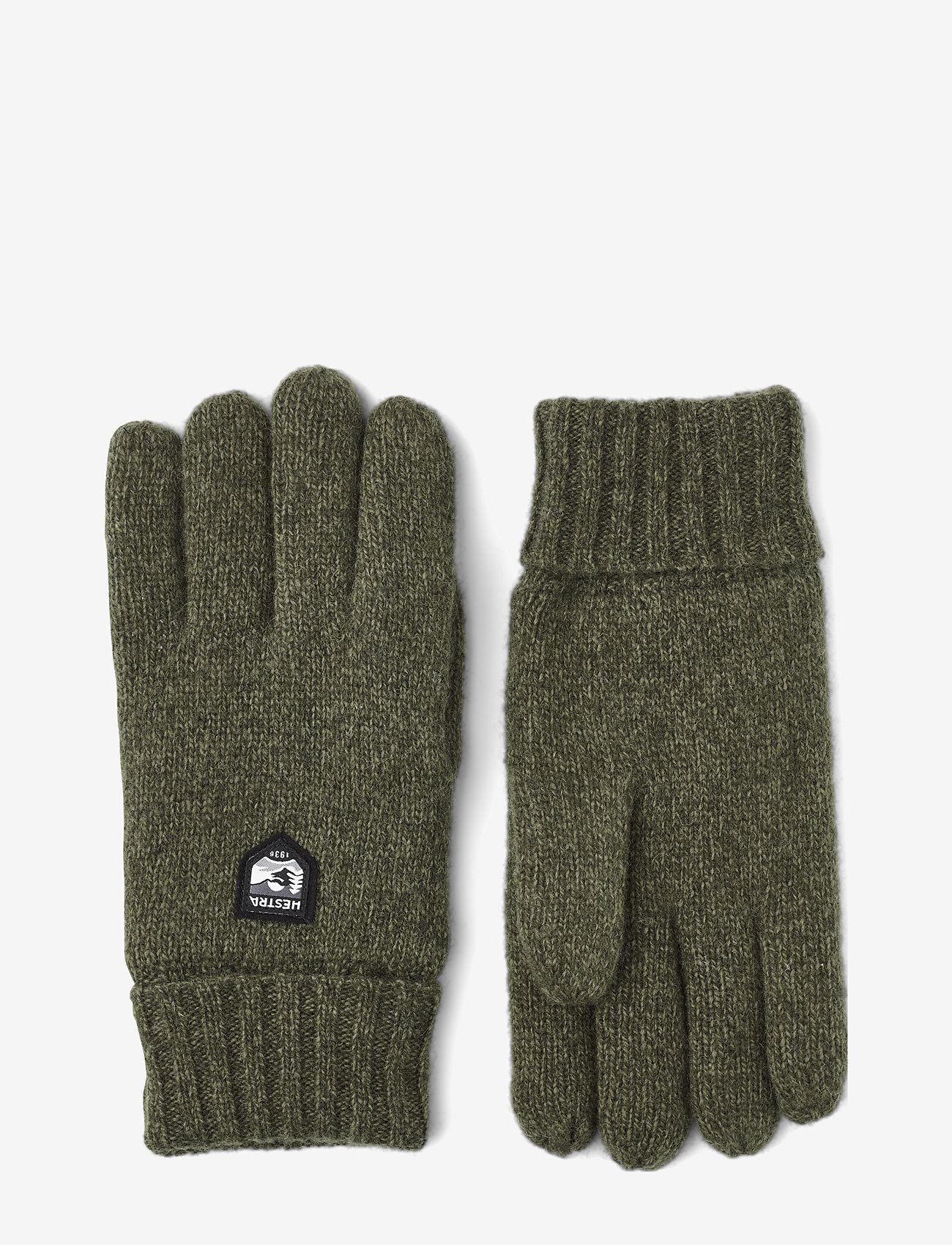 Hestra - Basic Wool Glove Charcoal - pigimütsid & kindad - olive - 0