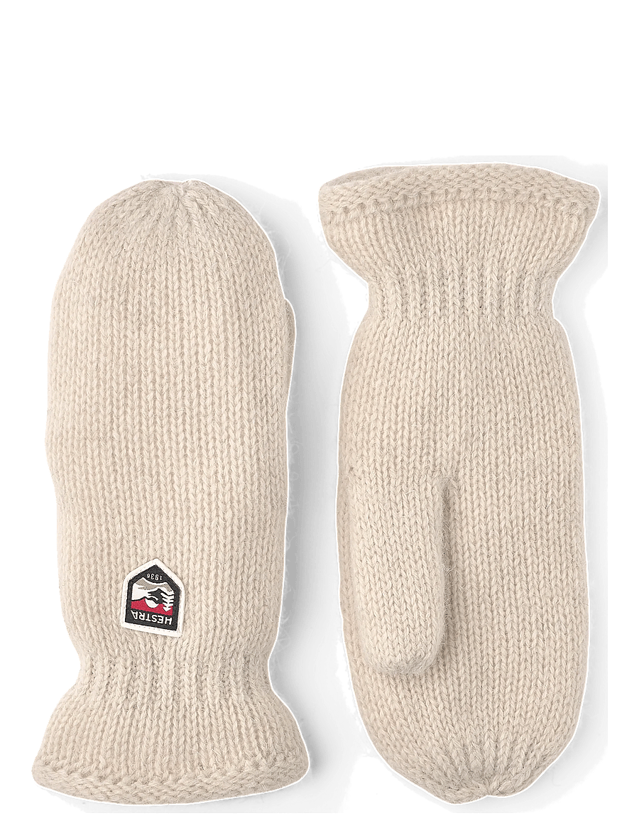 Hestra - Basic Wool Mitt Grey - offwhite - 0
