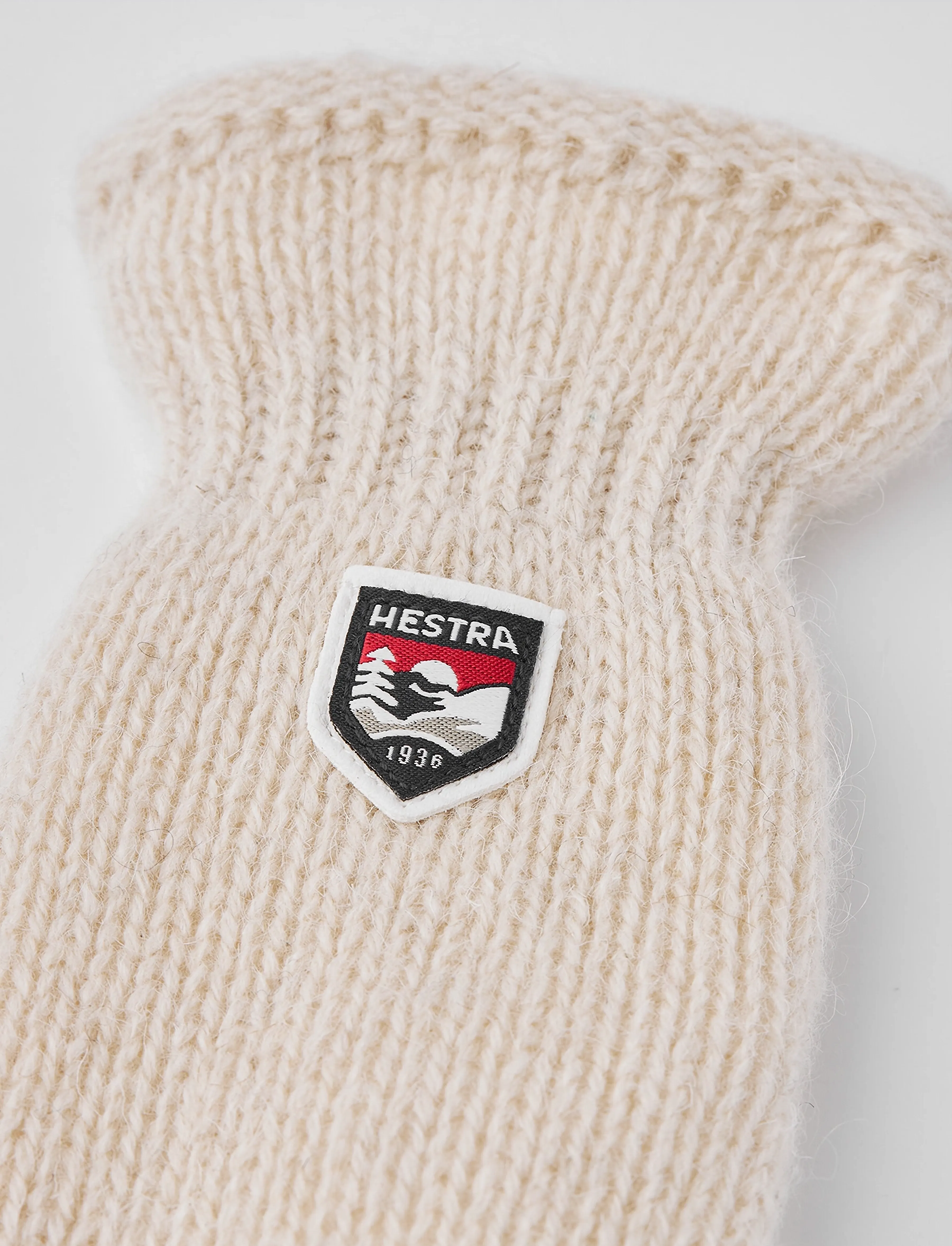 Hestra - Basic Wool Mitt Grey - offwhite - 1