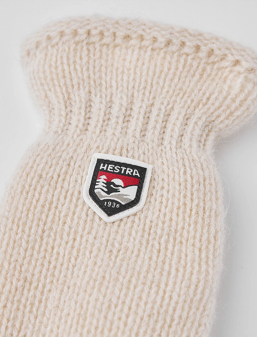 Hestra - Basic Wool Mitt Grey - offwhite - 1