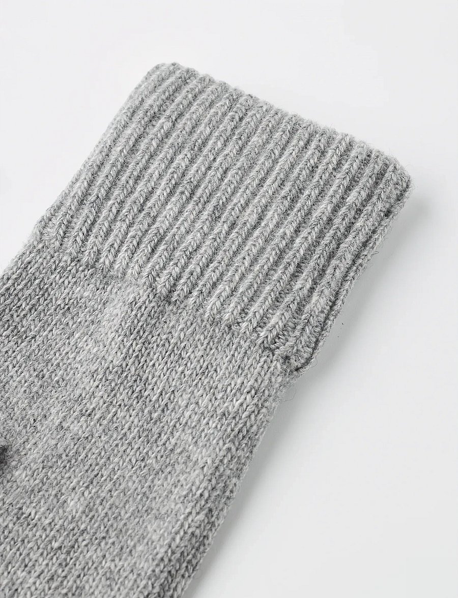 Hestra - Ladies' cashmere mitt 2½ Bt Black - kašmiir - light grey - 2