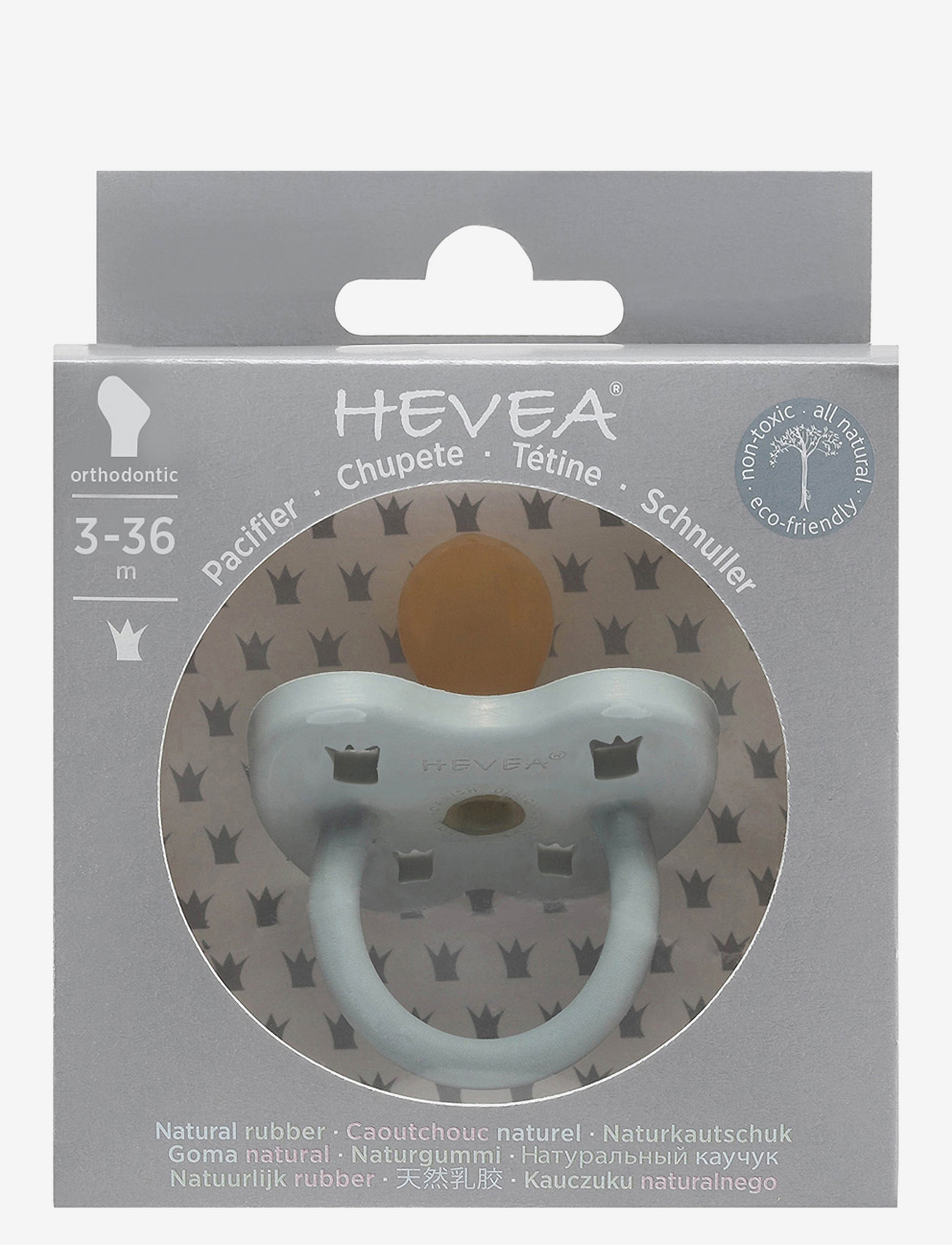 HEVEA - Pacifier orthodontic 3-36 months - sutter - gorgeous grey - 3