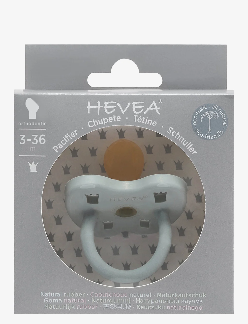 HEVEA - Pacifier orthodontic 3-36 months - nappar - gorgeous grey - 3