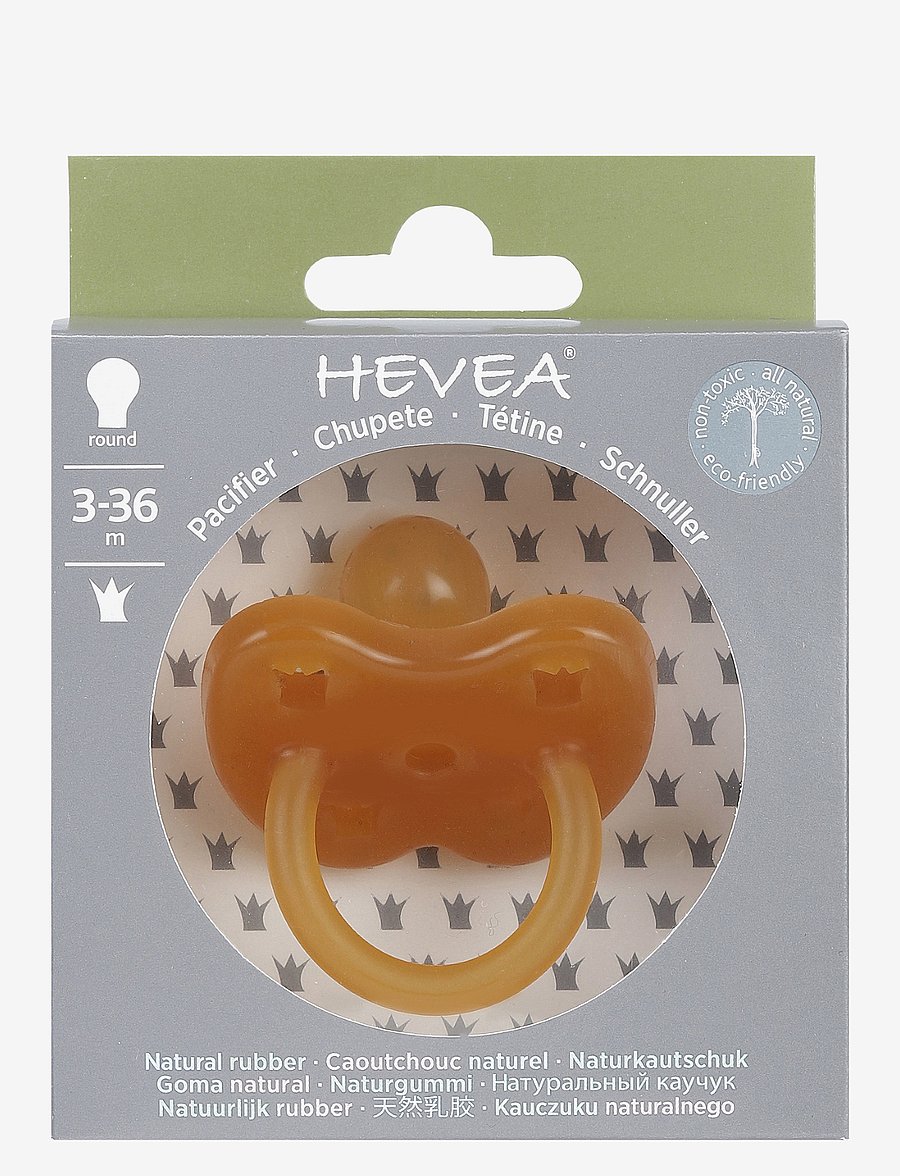 HEVEA - Pacifier round 3-36 months - snuð - classic - 3
