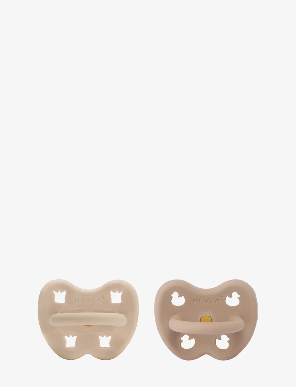 HEVEA - HEVEA Pacifier 3-36 months Round, 2 pack - nappar - sandy nude & tan beige - 2