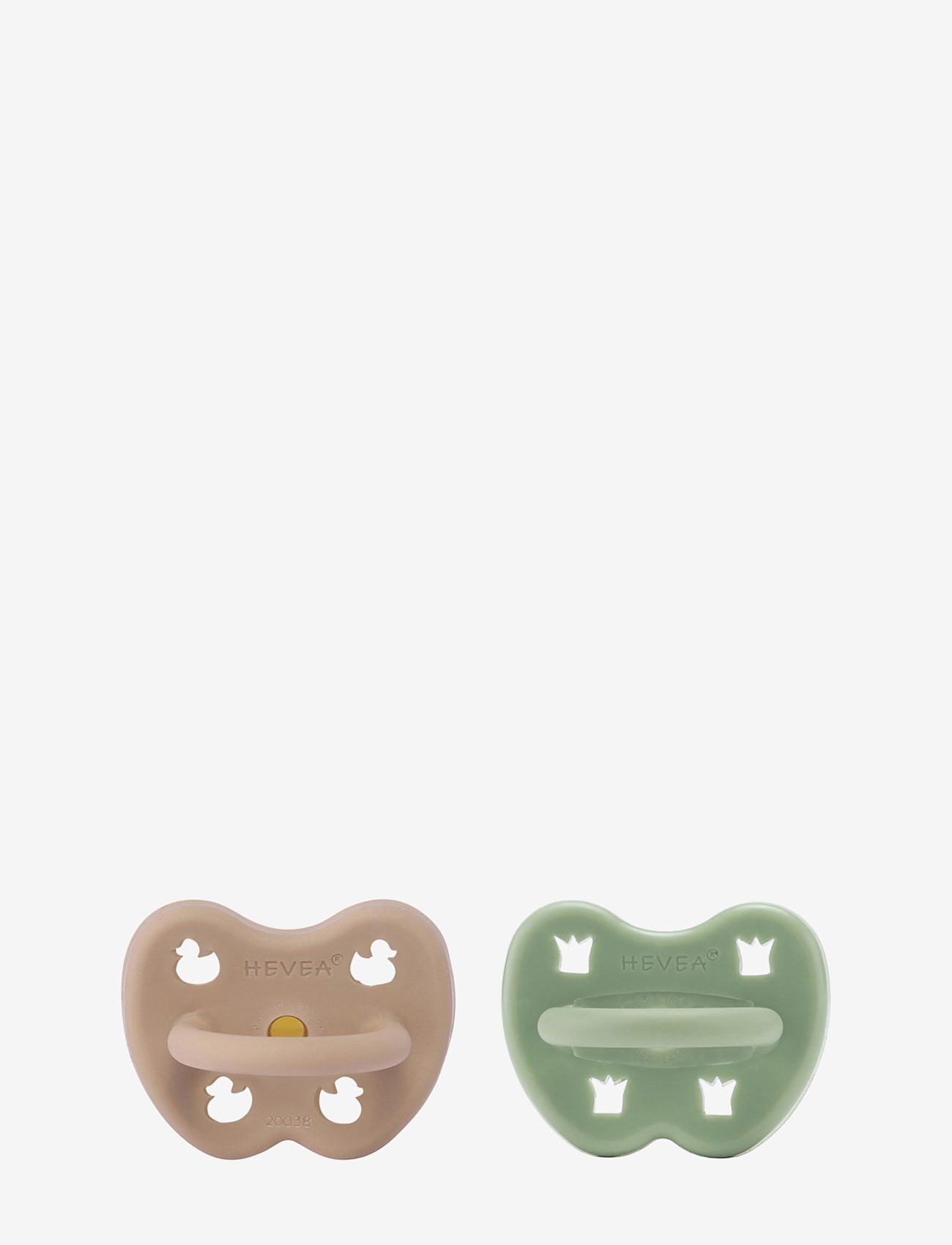 HEVEA - HEVEA Pacifier 3-36 months Orthodontic, 2 pack - lutid - moss green & tan beige - 2